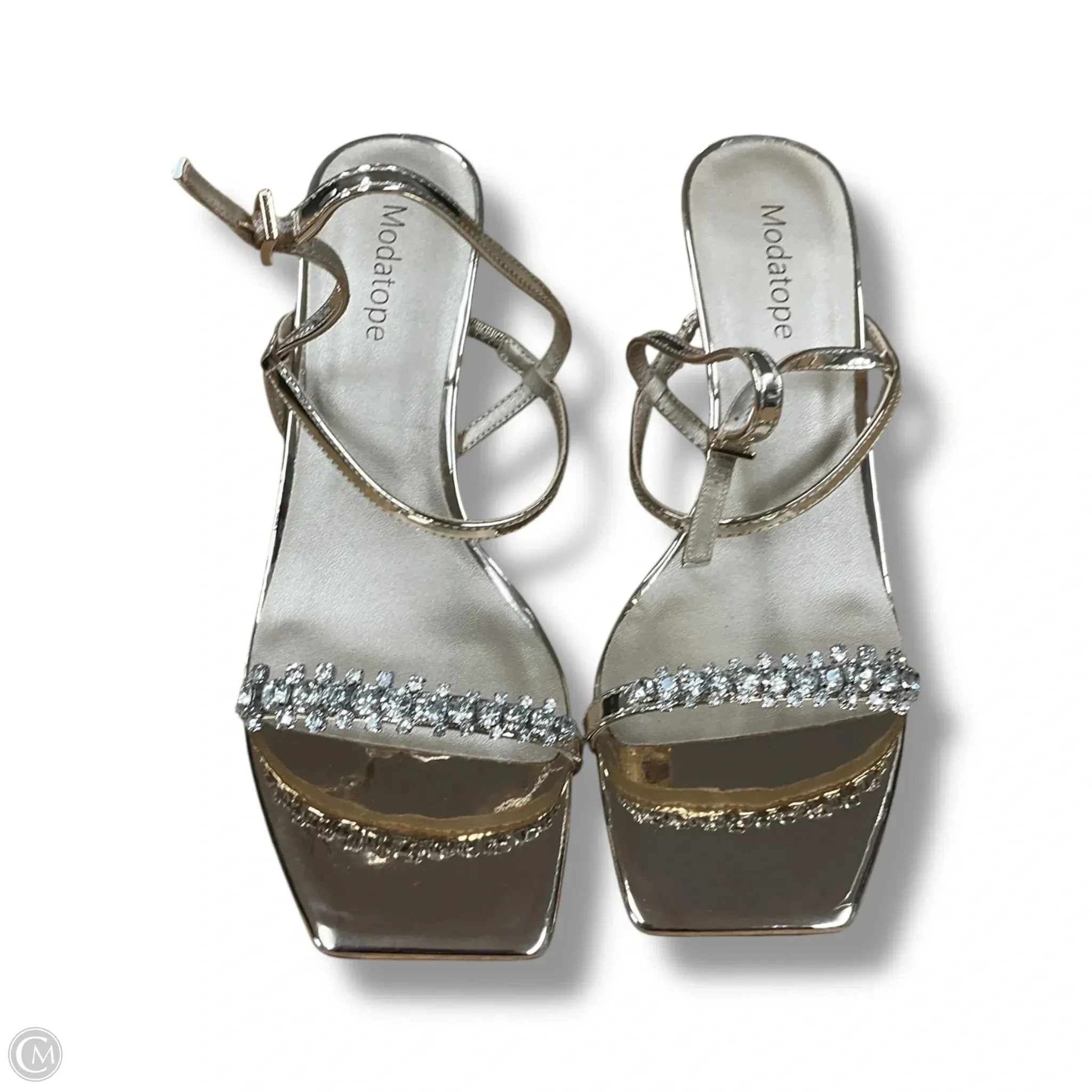 Shoes Heels Stiletto By Clothes Mentor In Silver, Size: 8 Fashionable Sandals