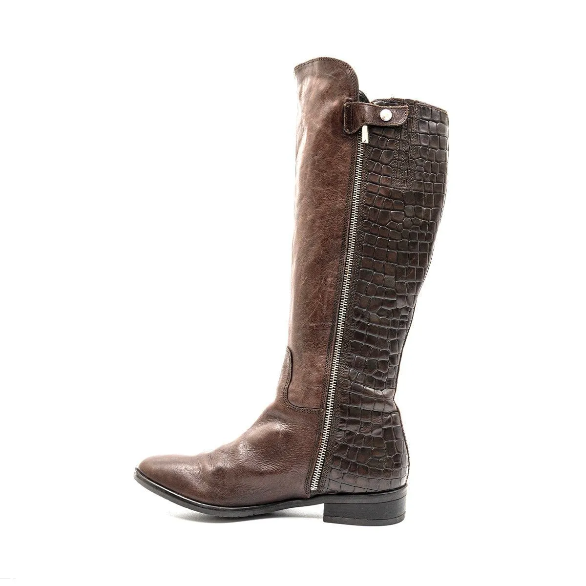 Clarks Licorice Snap Knee High Boots Leather Brown Colour For Women