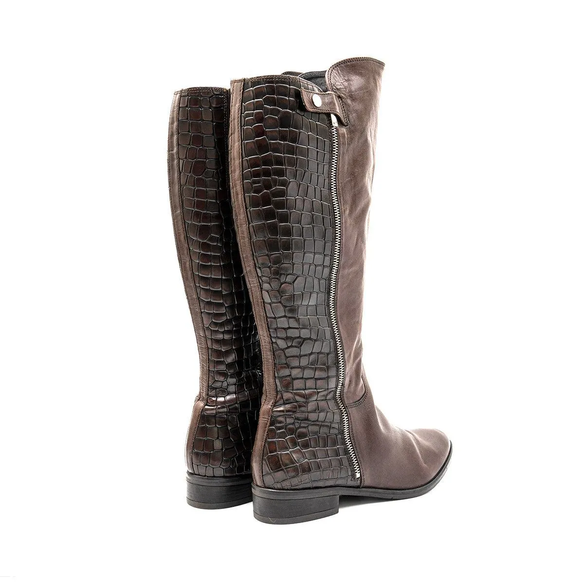 Clarks Licorice Snap Knee High Boots Leather Brown Colour For Women