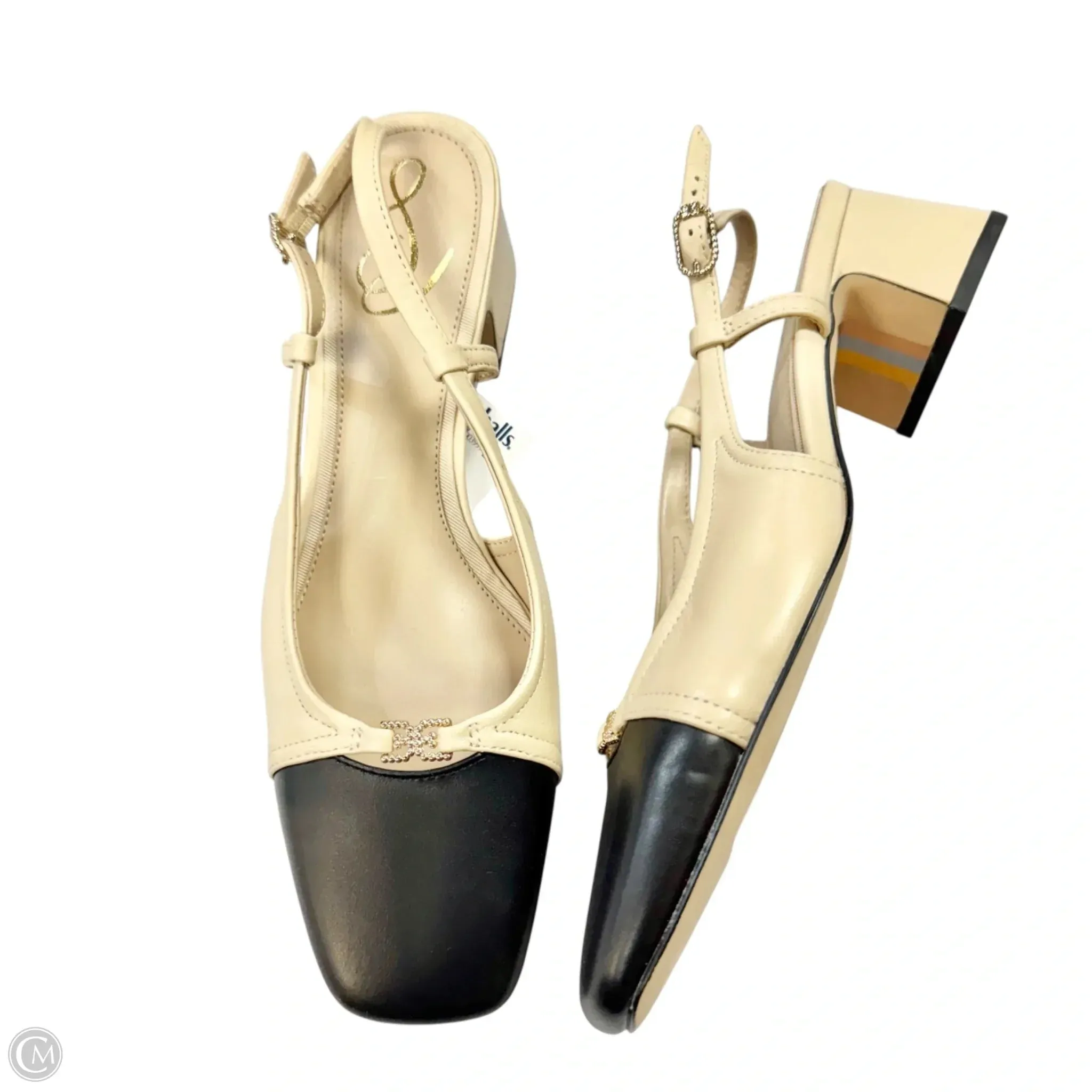 Shoes Heels Block By Sam Edelman In Black & Tan, Size: 7 Metallic Stilettos