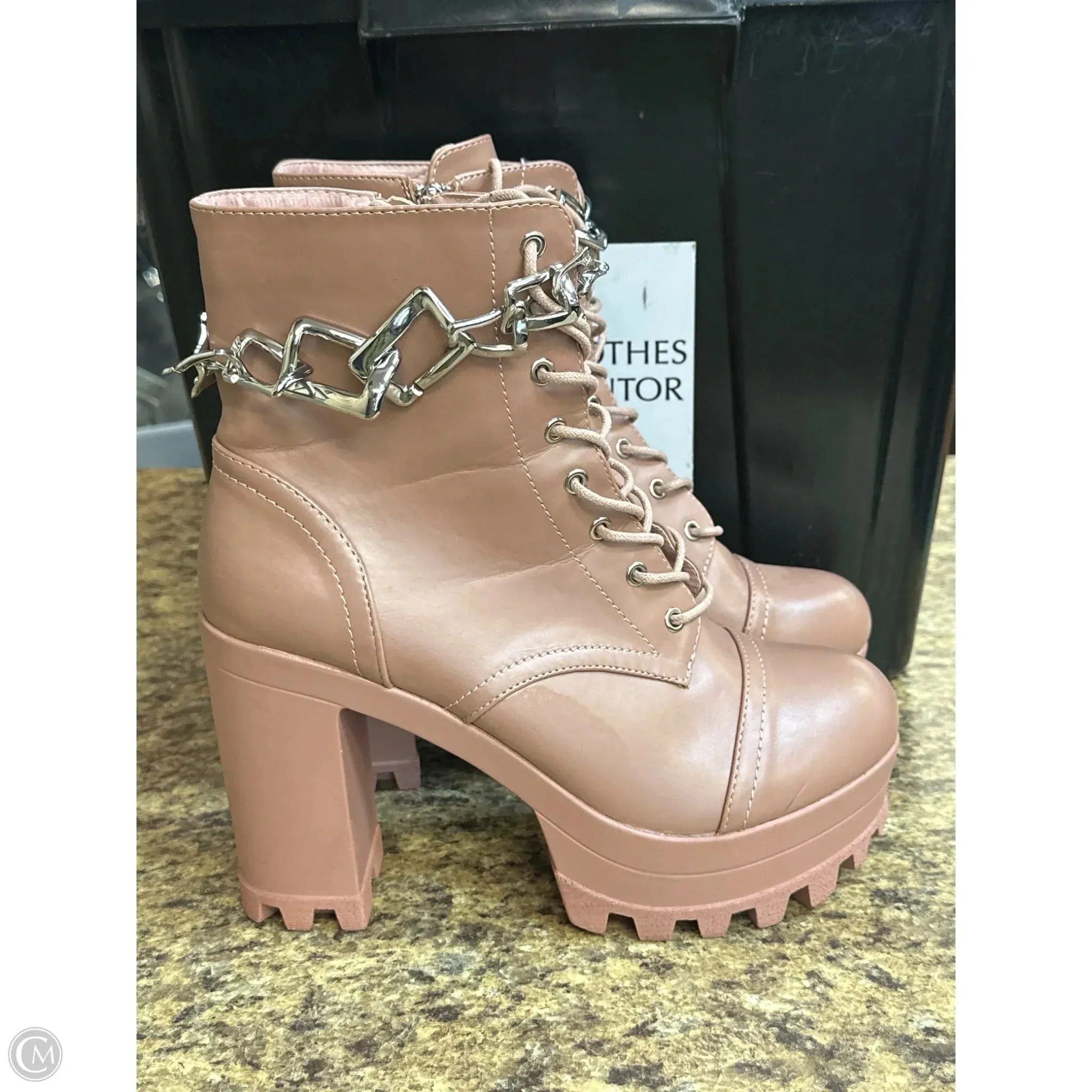 Shoes Heels Block By Cmf In Peach, Size: 10 Pivot Point