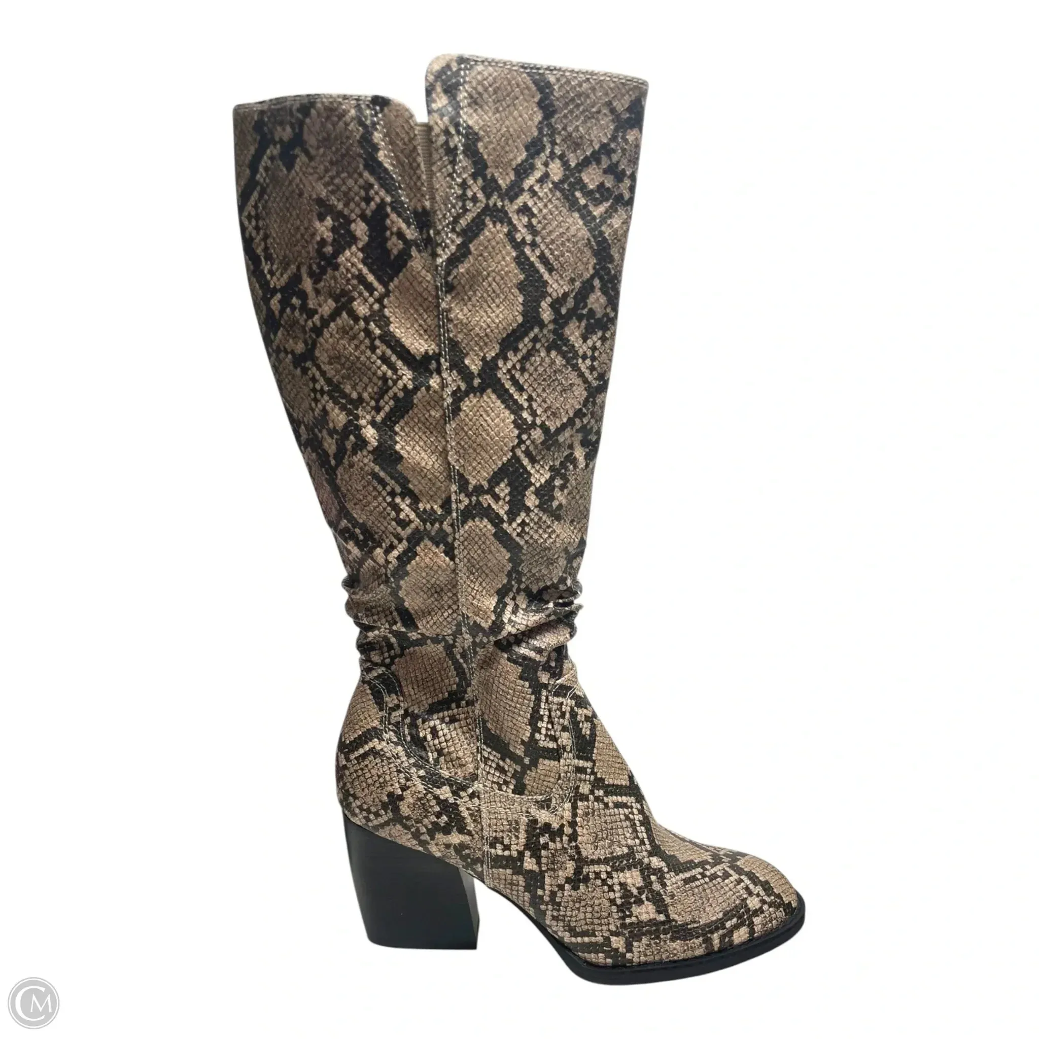 Boots Knee Heels By Bare Traps In Snakeskin Print, Size: 8.5 Chic Street Fashion