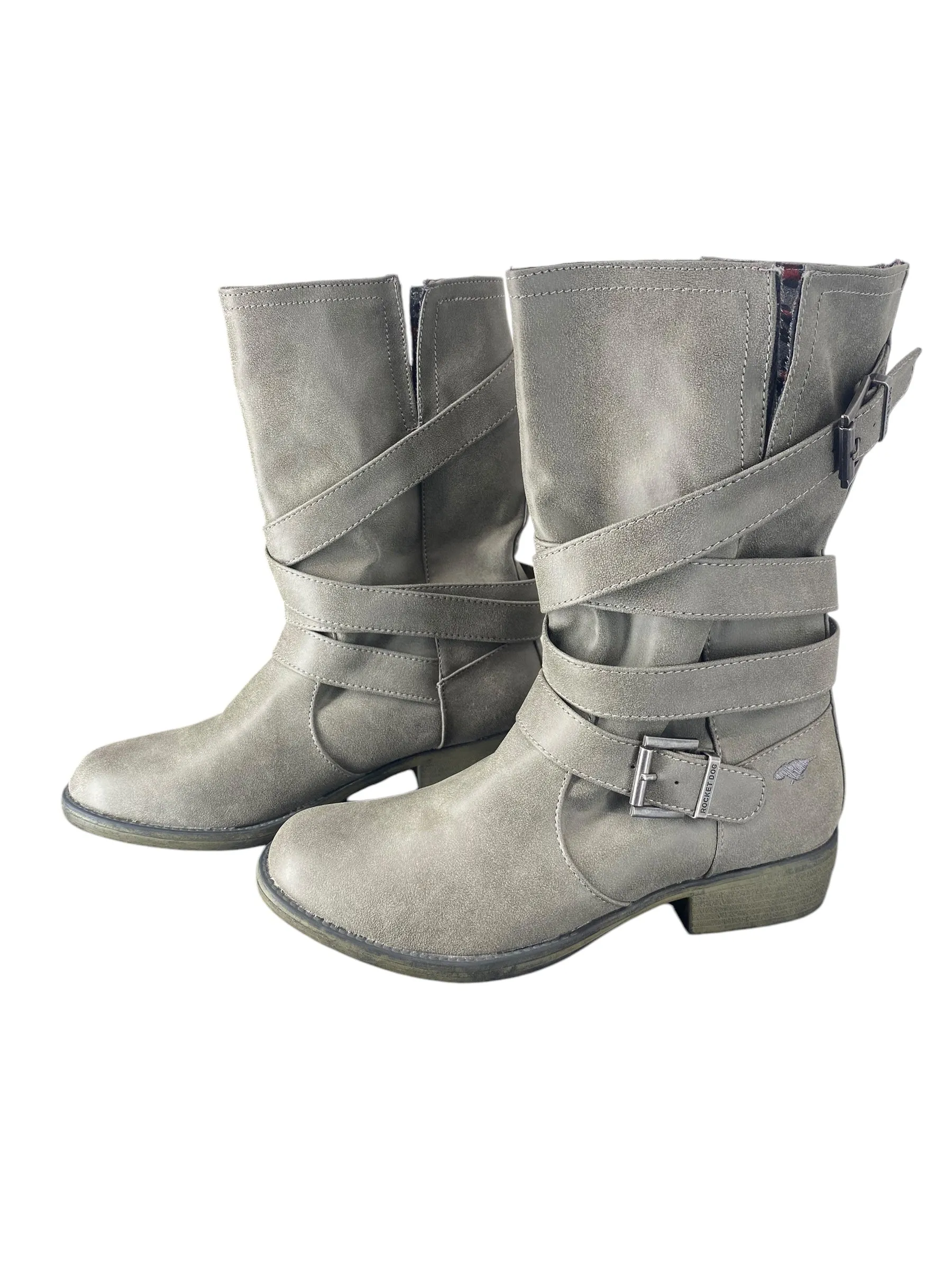 Boots Mid-calf Flats By Rocket Dogs In Grey, Size: 8.5 Comfy Essentials Comfy Design