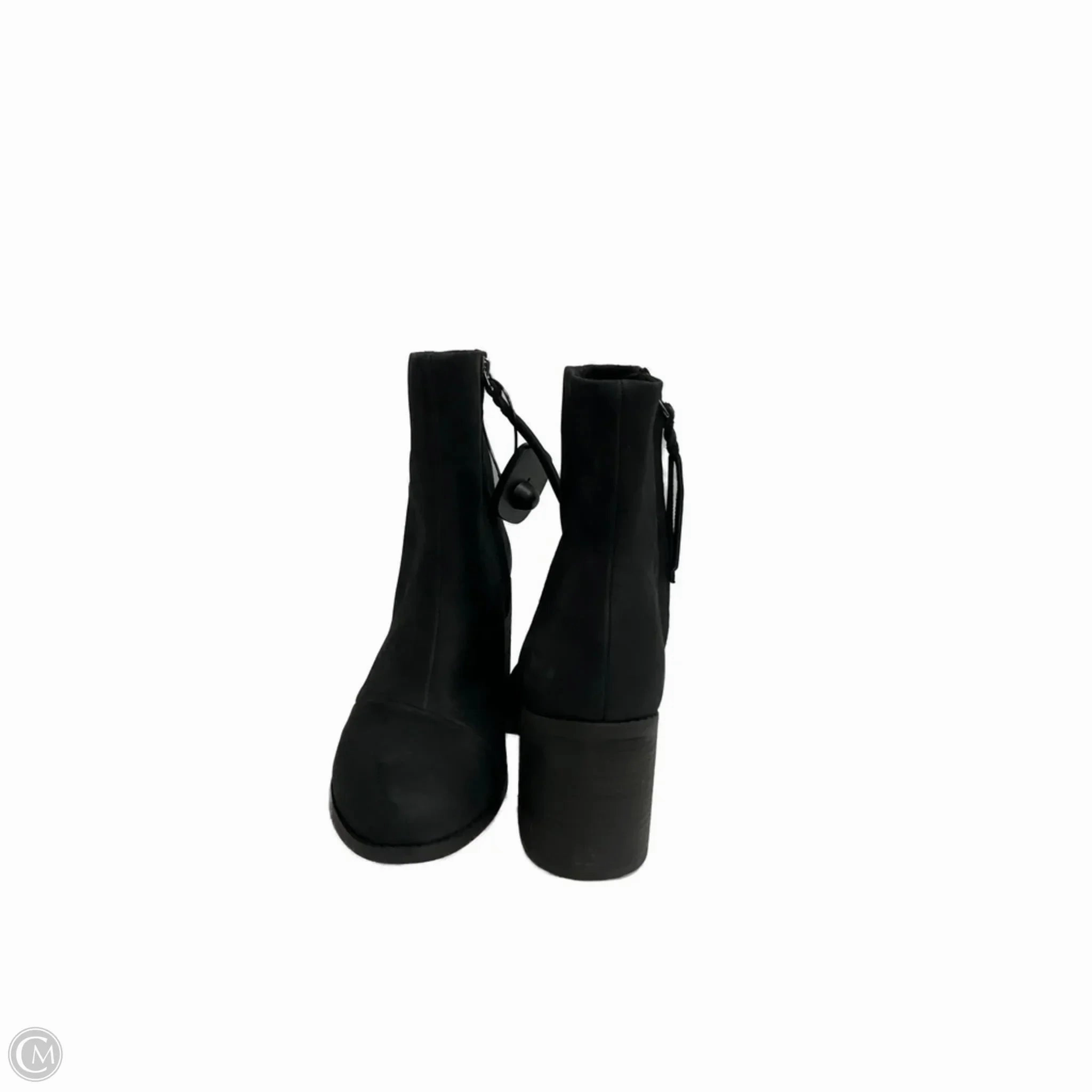 Slip Resistant Outsole Chunk Heel Boots Ankle Heels By Toms In Black, Size: 8.5