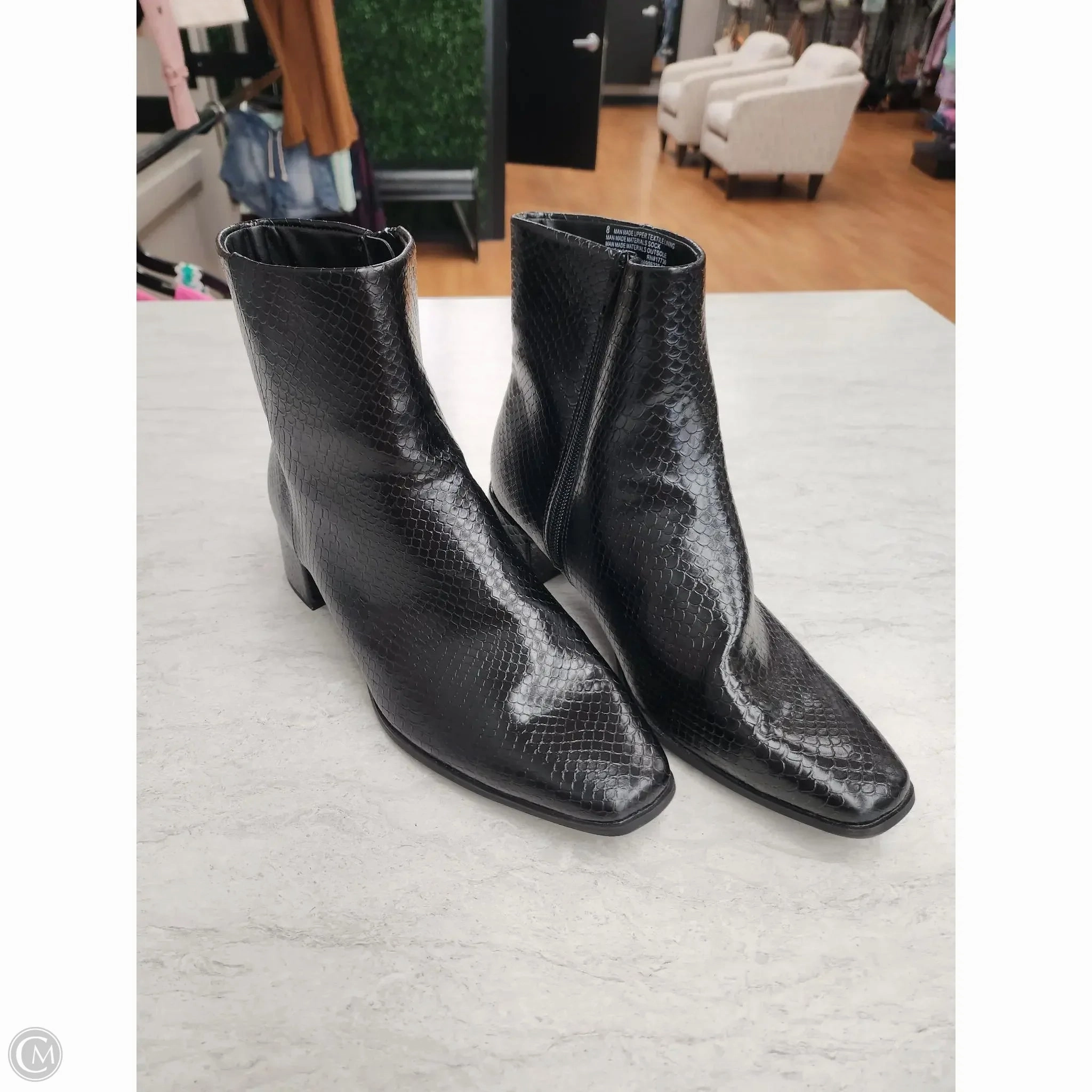 Boots Ankle Heels By A New Day In Black, Size: 8 Low Profile Night Travel