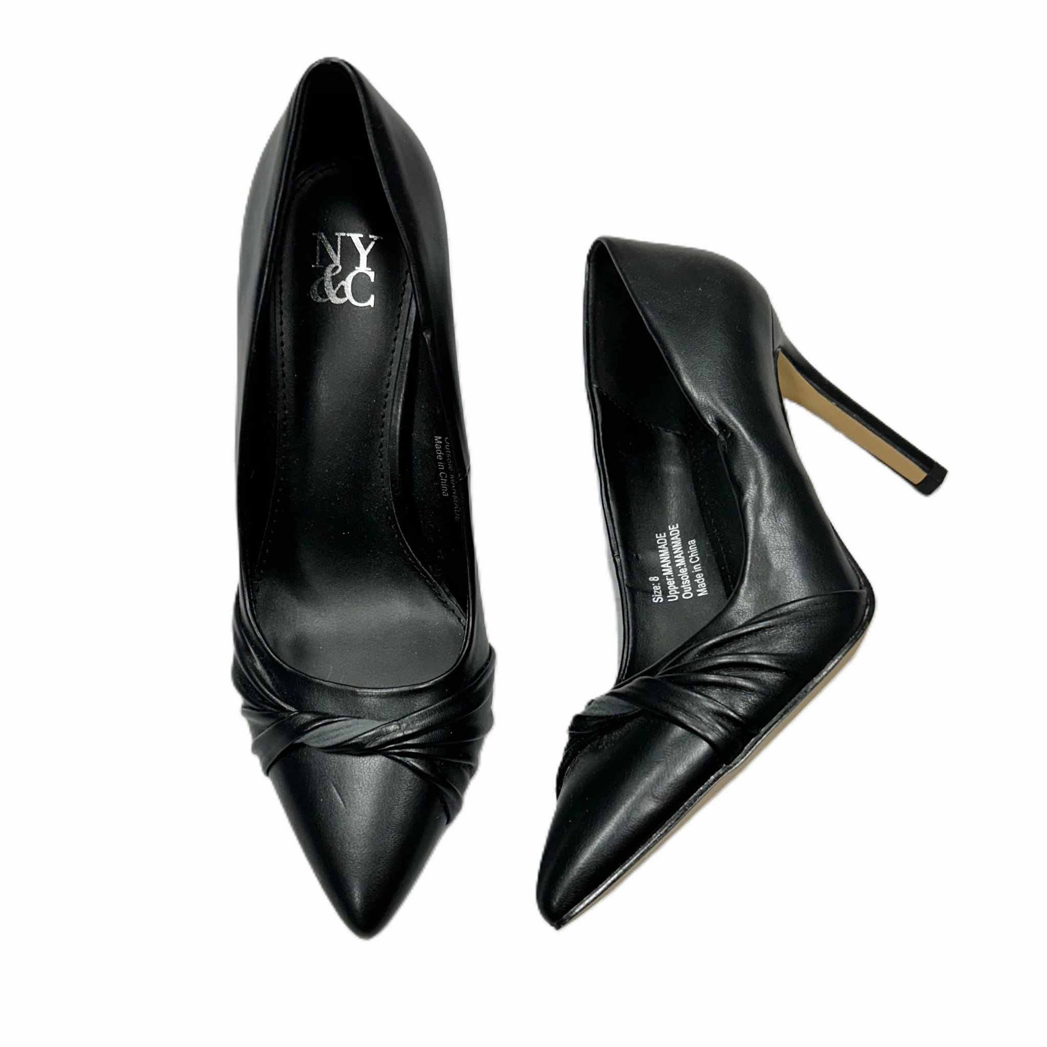 Designer Wedding Shoes Fashionable Pumps Shoes Heels Stiletto By New York And Co In Black, Size: 8