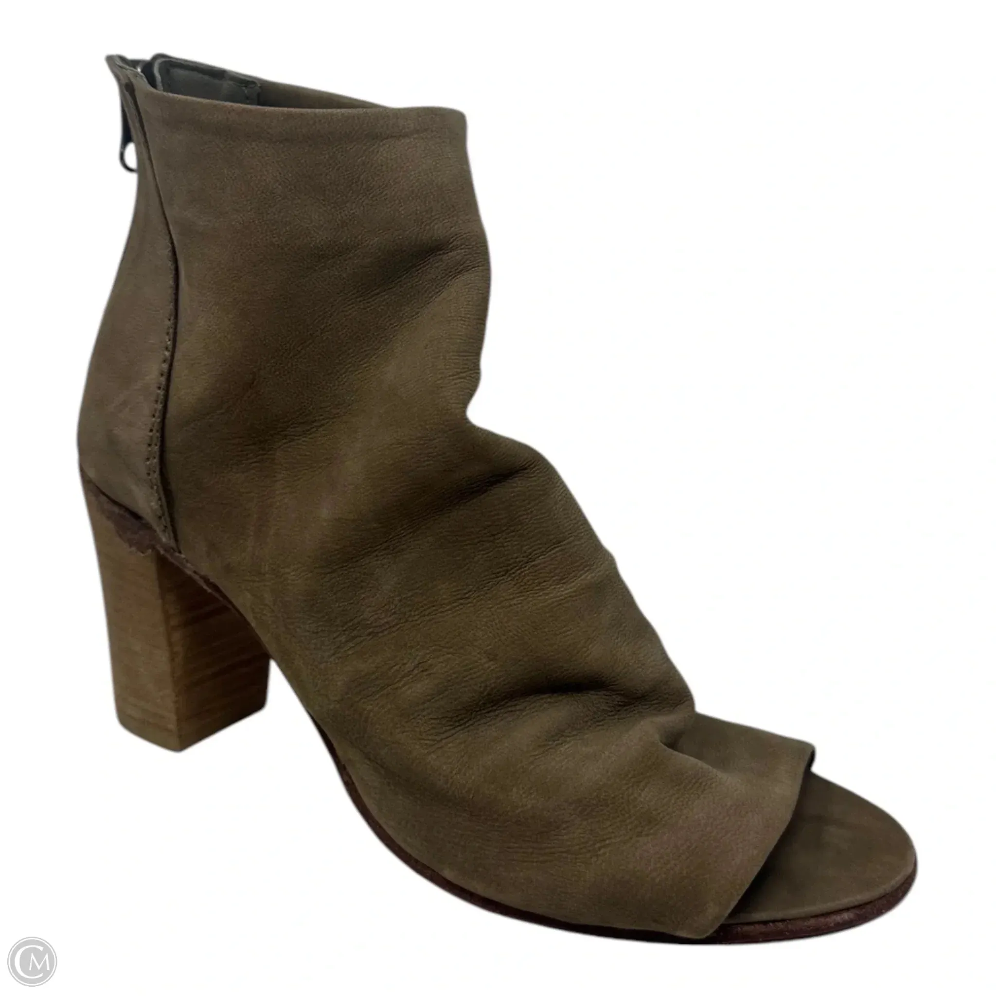 Clear Water Peep Toe Shoes Heels Block By Free People In Tan, Size: 8 Chunky Heel Comfortable Heels for Work