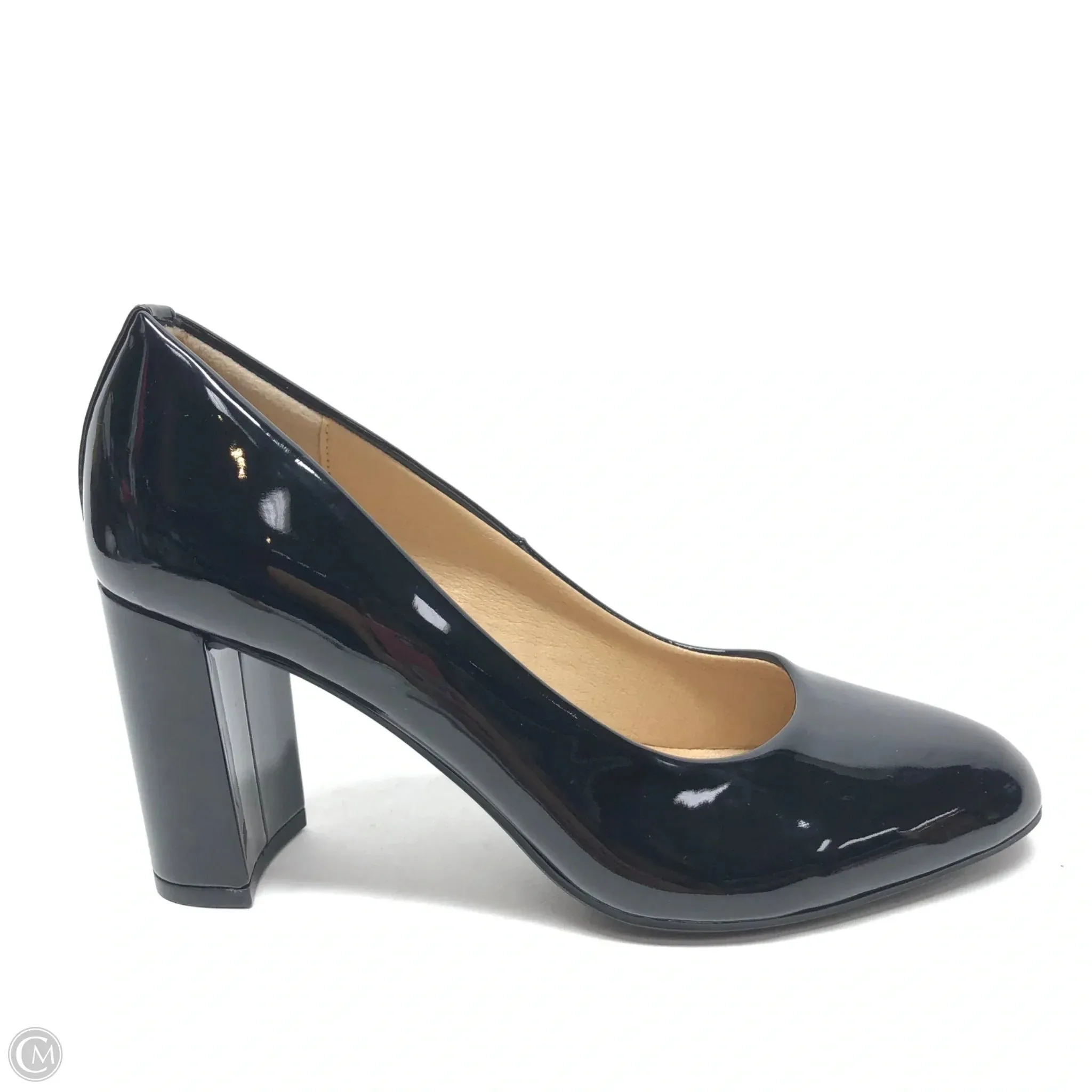 Lightweight Feel Leather Heeled Sandals Shoes Heels Block By Cl By Chinese Laundry In Black, Size: 6.5