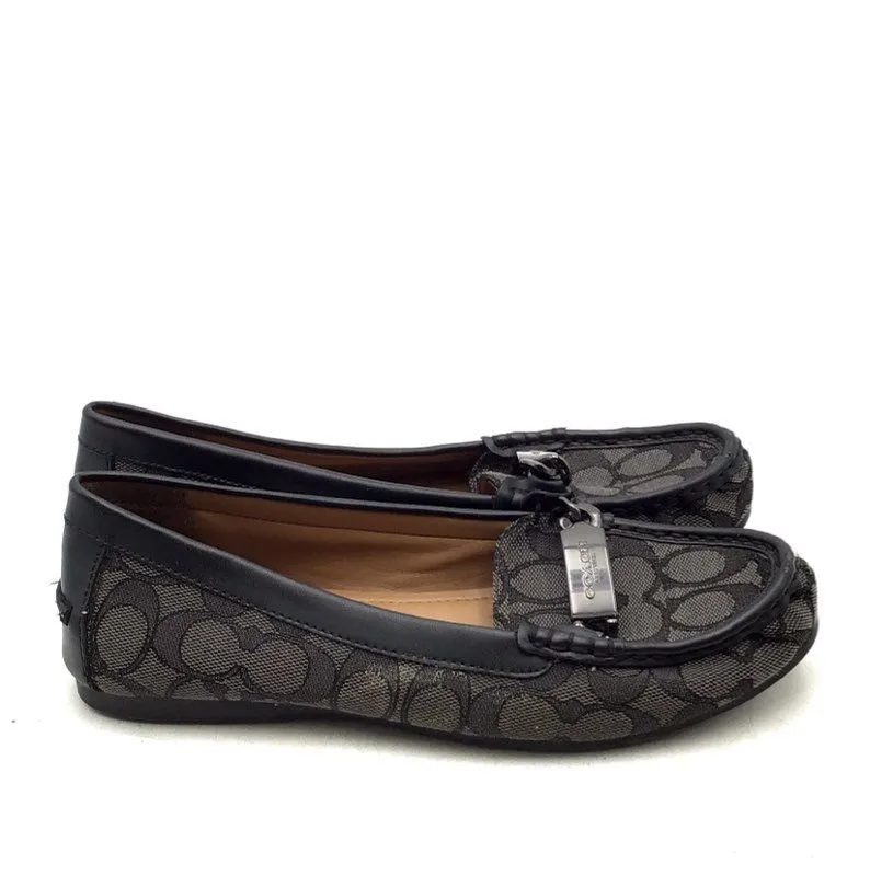Coach Women's Olive A01918 Brown Signature Print Slip-On Loafer Flats - Sz 7.5 B
