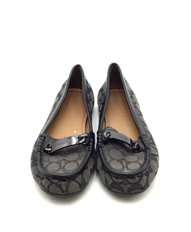 Coach Women's Olive A01918 Brown Signature Print Slip-On Loafer Flats - Sz 7.5 B