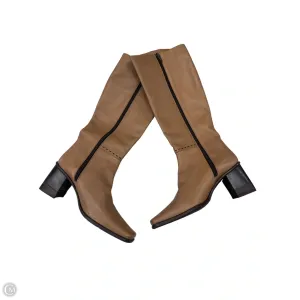 Iconic Fashion Walk Boots Knee Heels By LOOKY In Tan, Size: 8