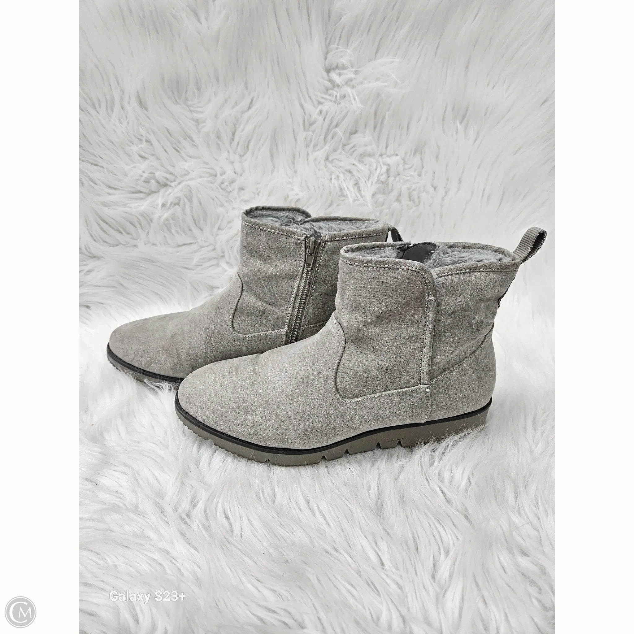 Boots Ankle Flats By Kelly And Katie In Grey, Size: 8.5 Anti Fatigue Technology mud proof