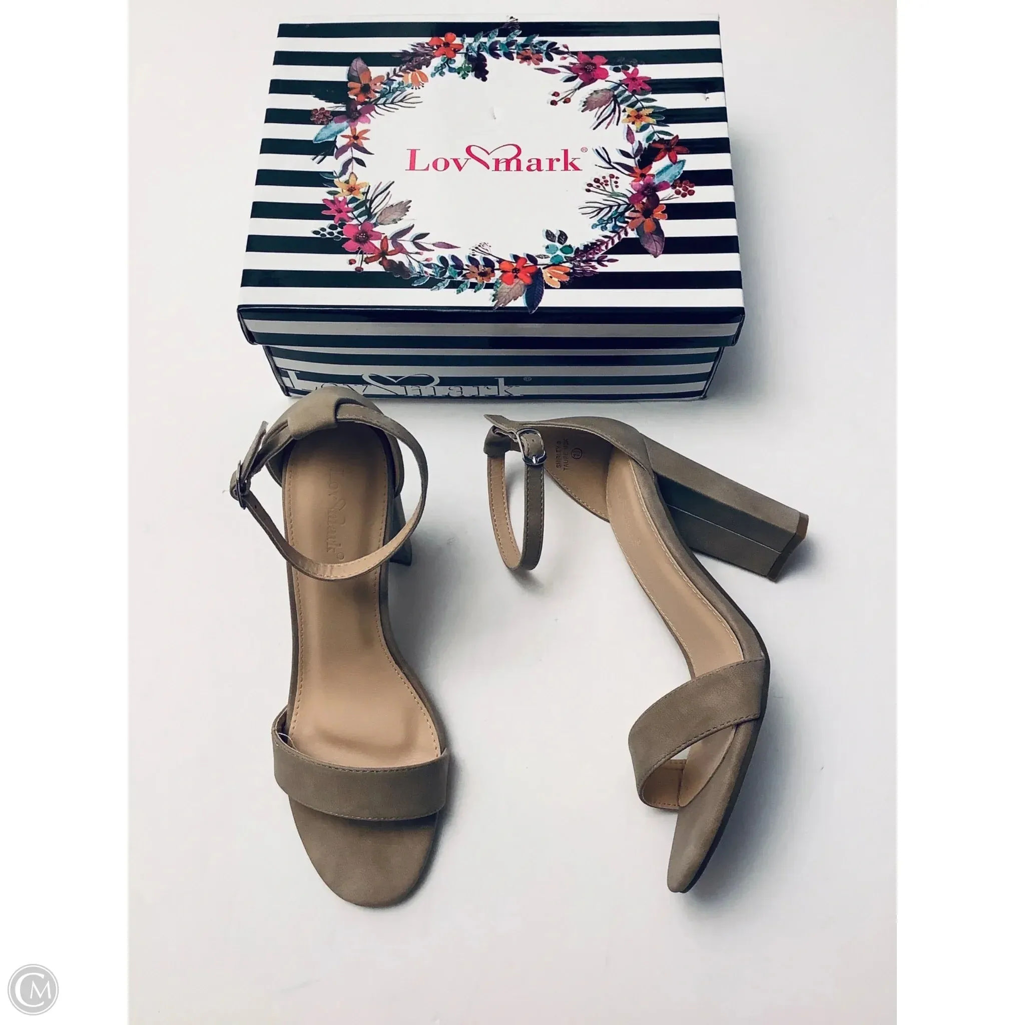 Shoes Heels Block By Clothes Mentor In Tan, Size: 7.5 Wedge Heel