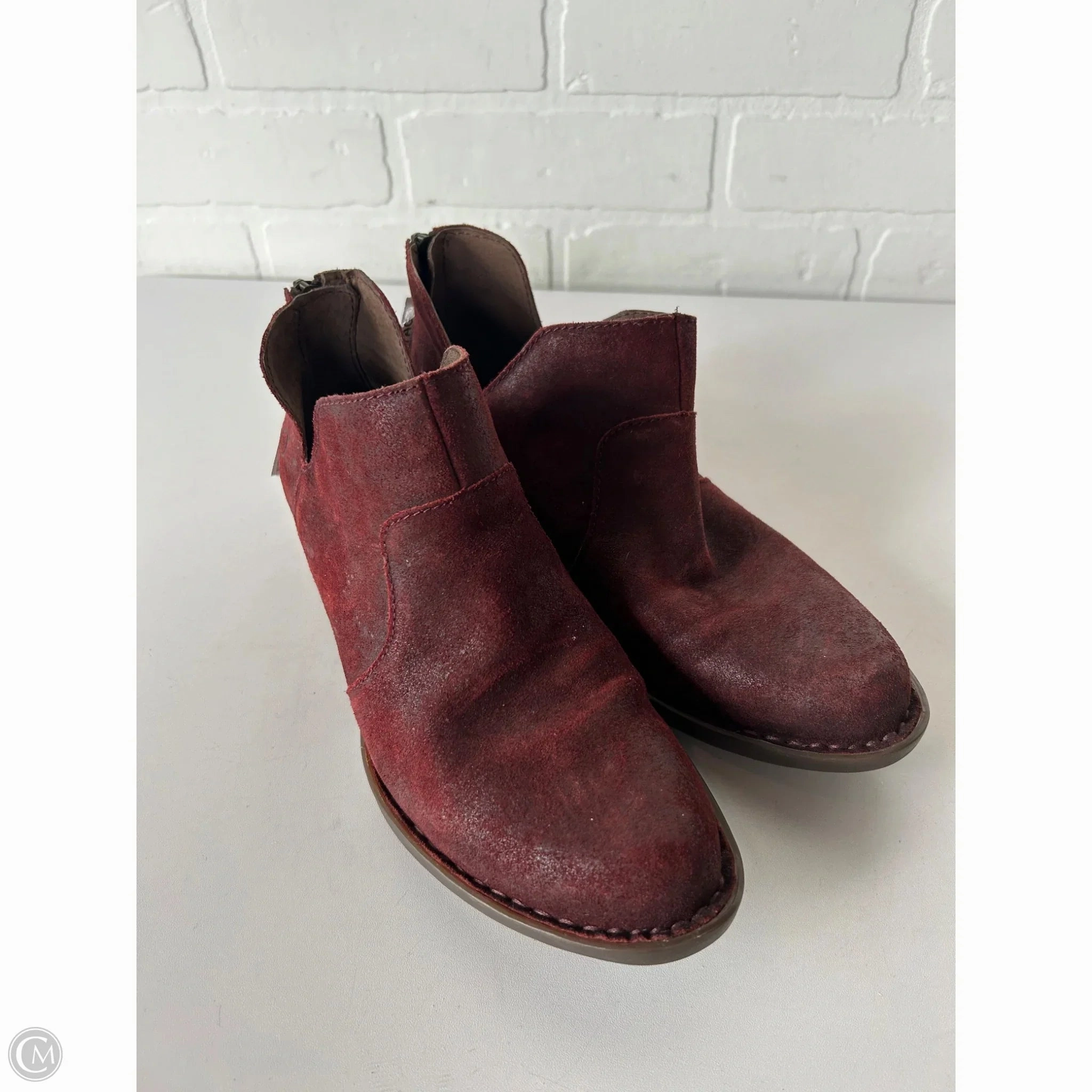 Festival Ground Ergonomic Footbed Boots Ankle Flats By Born In Red, Size: 7