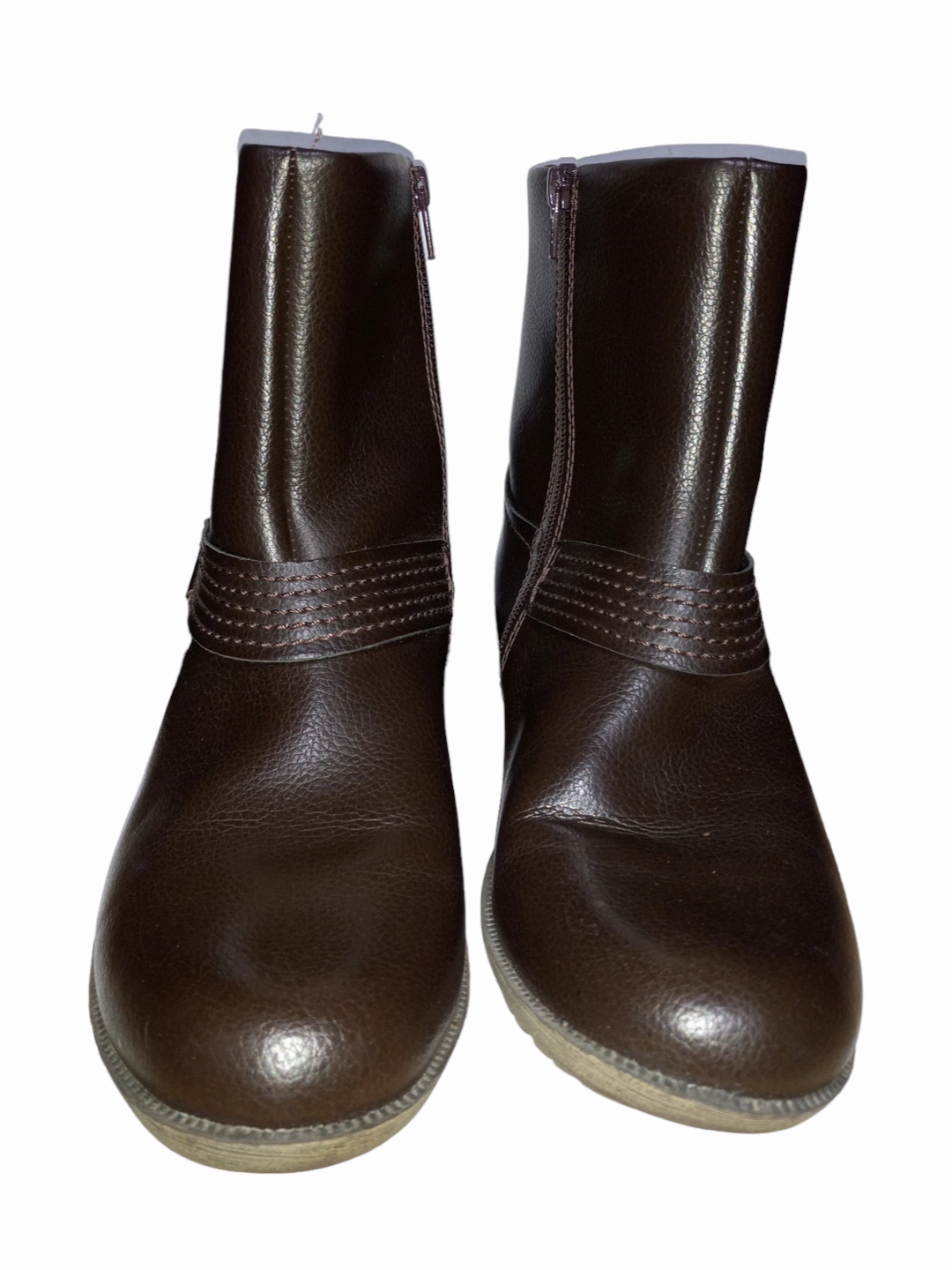 Brown Boots Ankle Flats Clarks, Size 9.5 Padded Tongue Slip Resistant City Walking