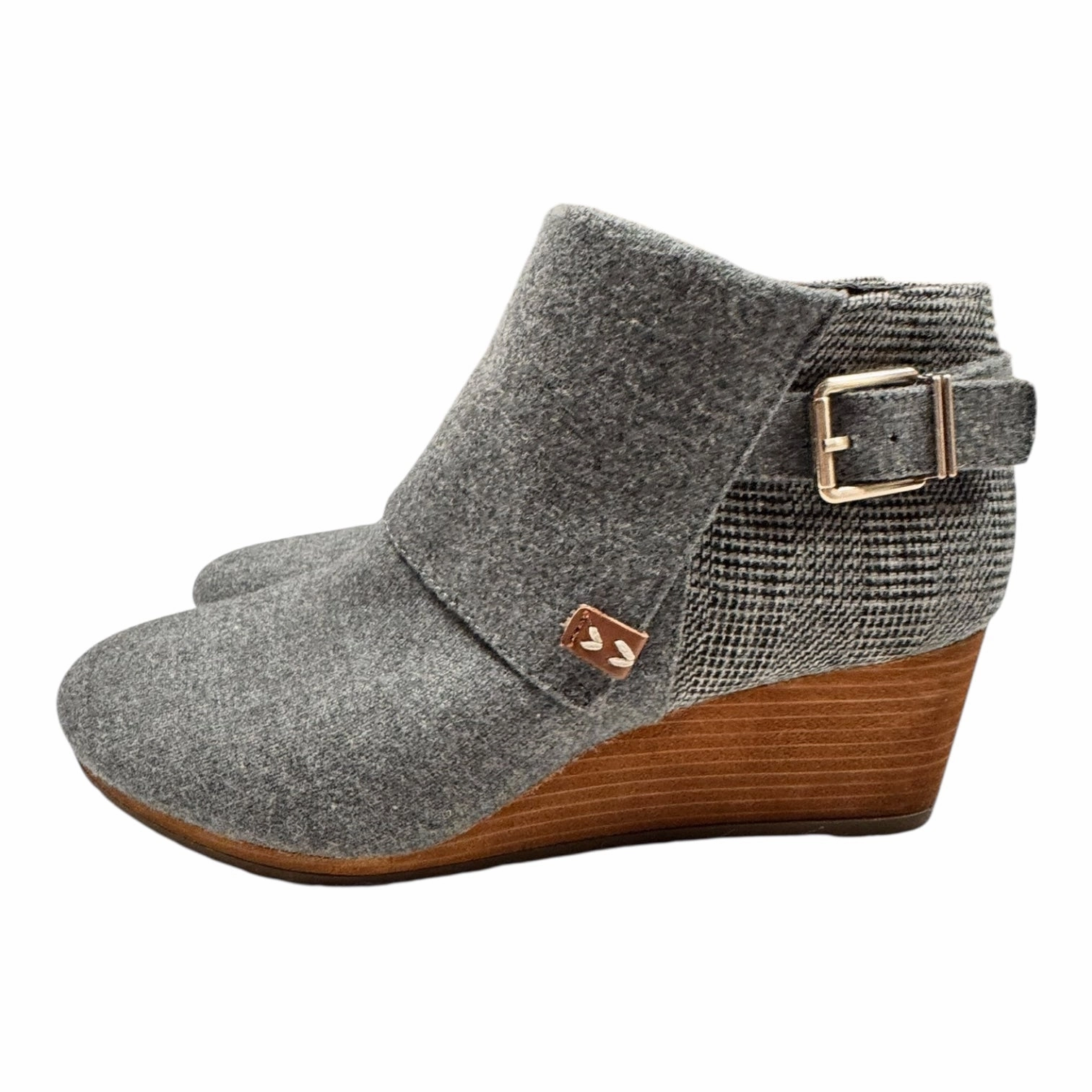 Resort Mode Mid Rise Boots Ankle Heels By Dr Scholls In Grey, Size:8.5