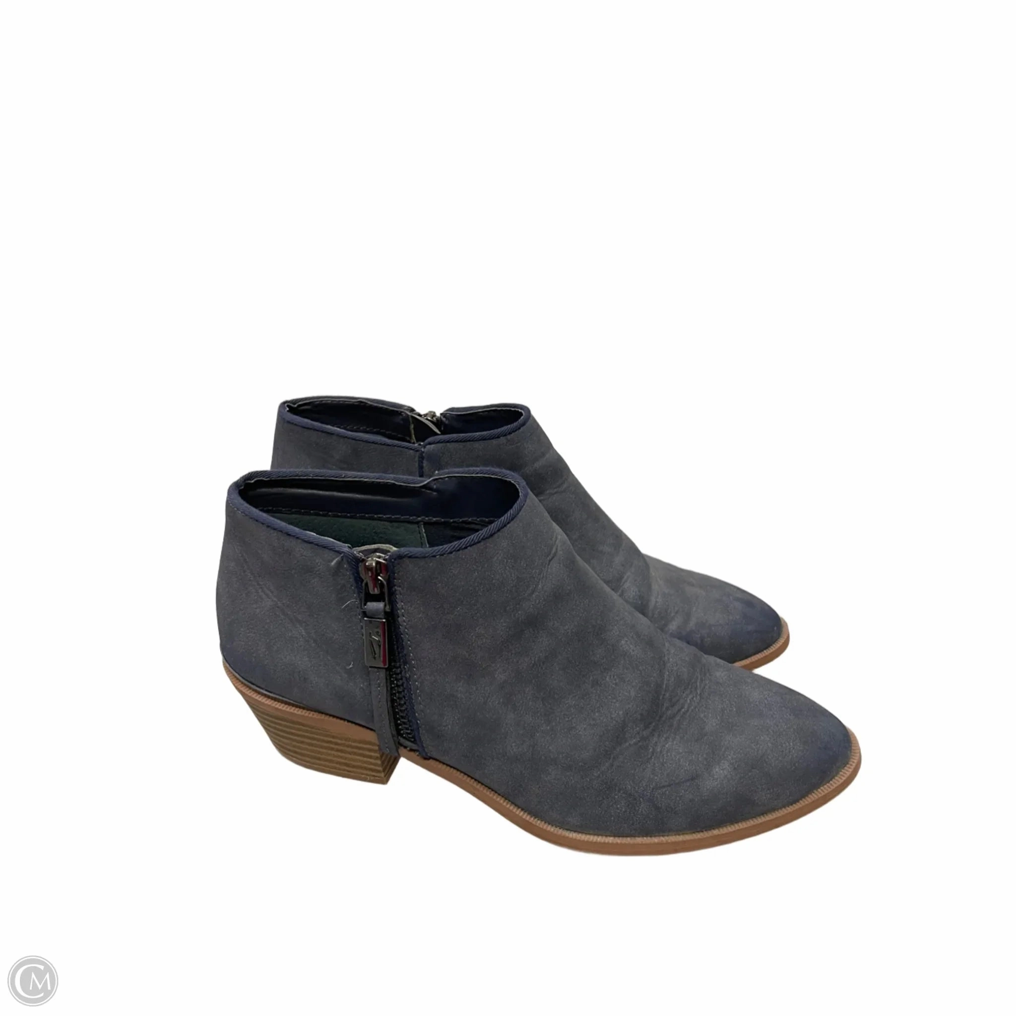 Boots Ankle Heels By Simply Vera In Navy, Size: 7.5 Compression Molded Sole