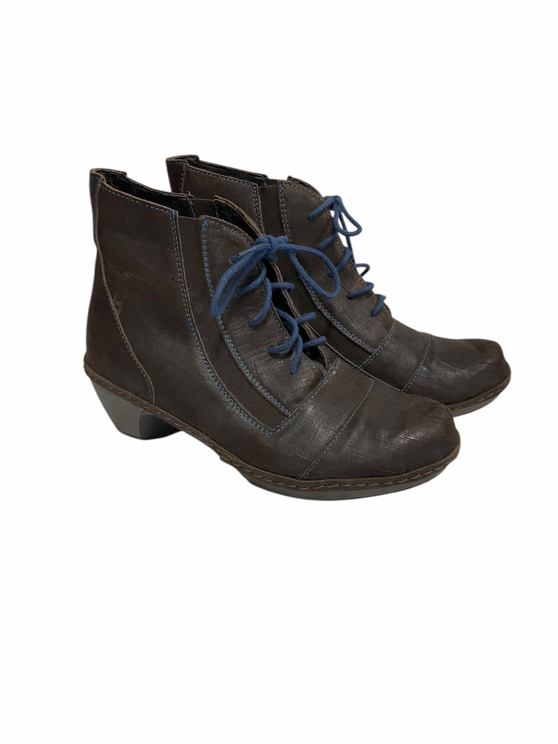 Boots Ankle Heels By Naot In Brown, Size: 6.5 Textile Lining