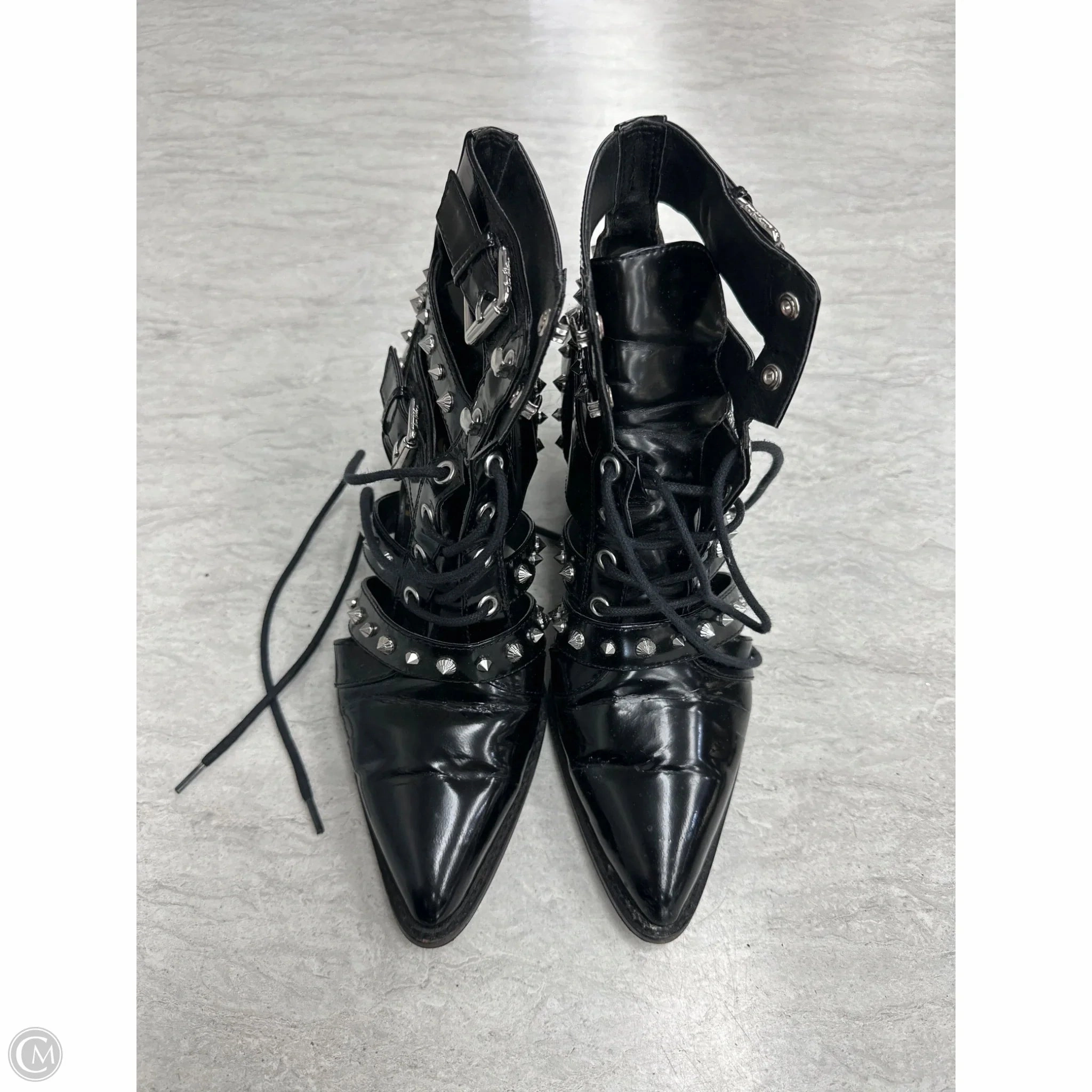 Mixed Textures Boots Ankle Heels By Sam Edelman In Black, Size: 7.5