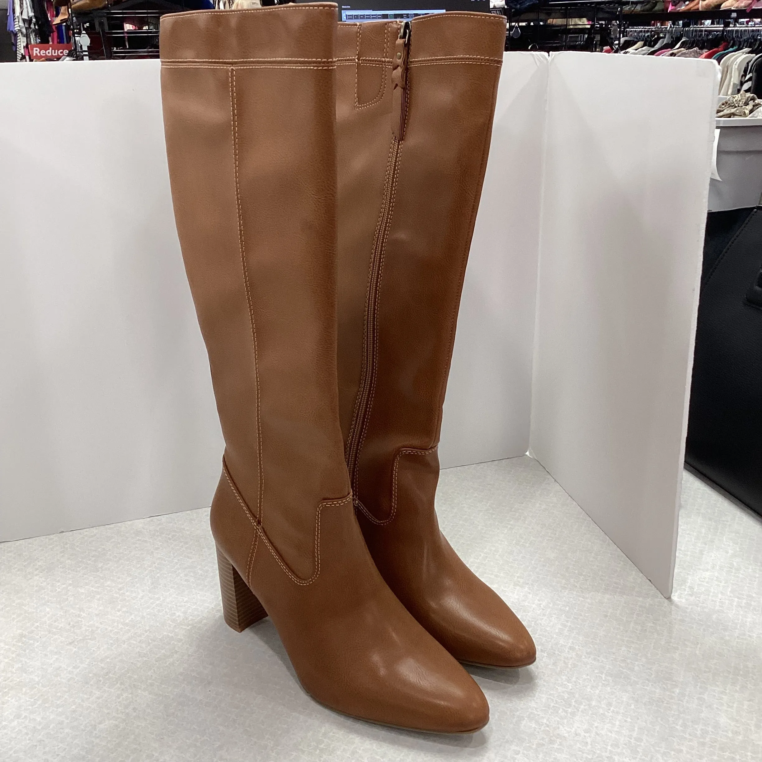 Boots Knee Heels By Ana In Brown, Size: 11 Cushioned Insole