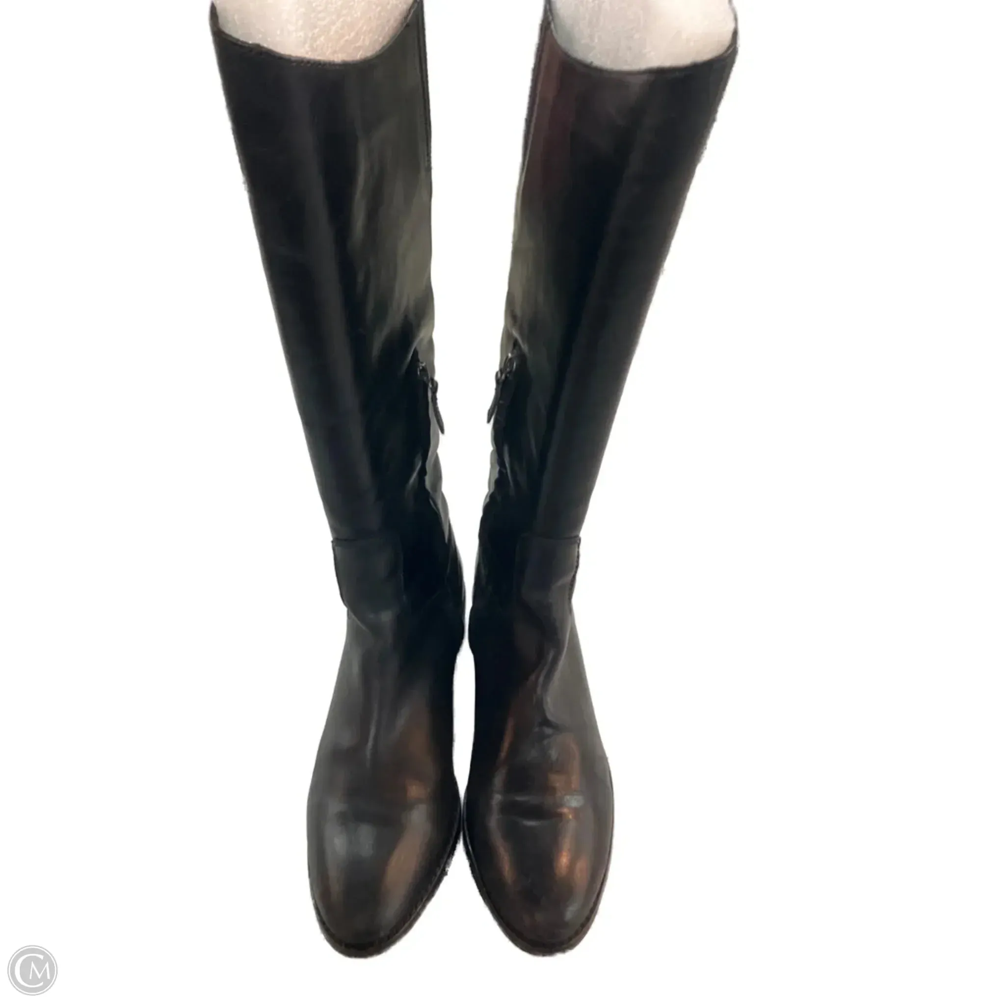 Boots Knee Heels By Arturo Chiang In Black, Size: 8.5 Classic Elegance