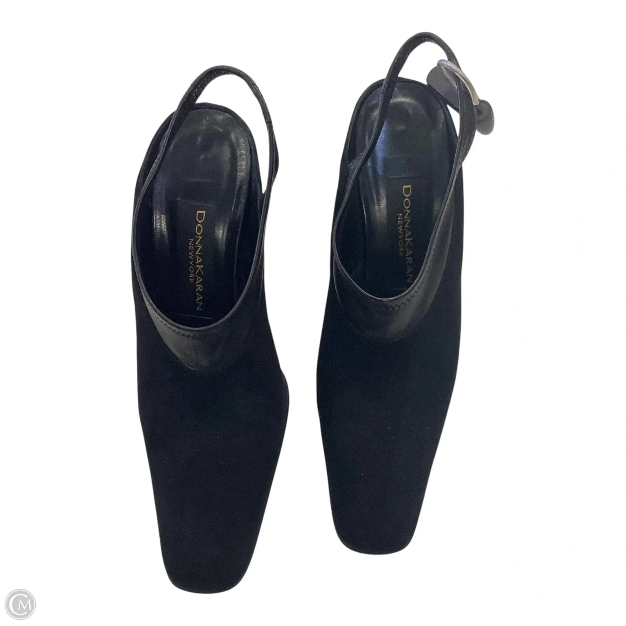 Chic White Stilettos Shoes Heels Block By Donna Karan In Black, Size: 7.5