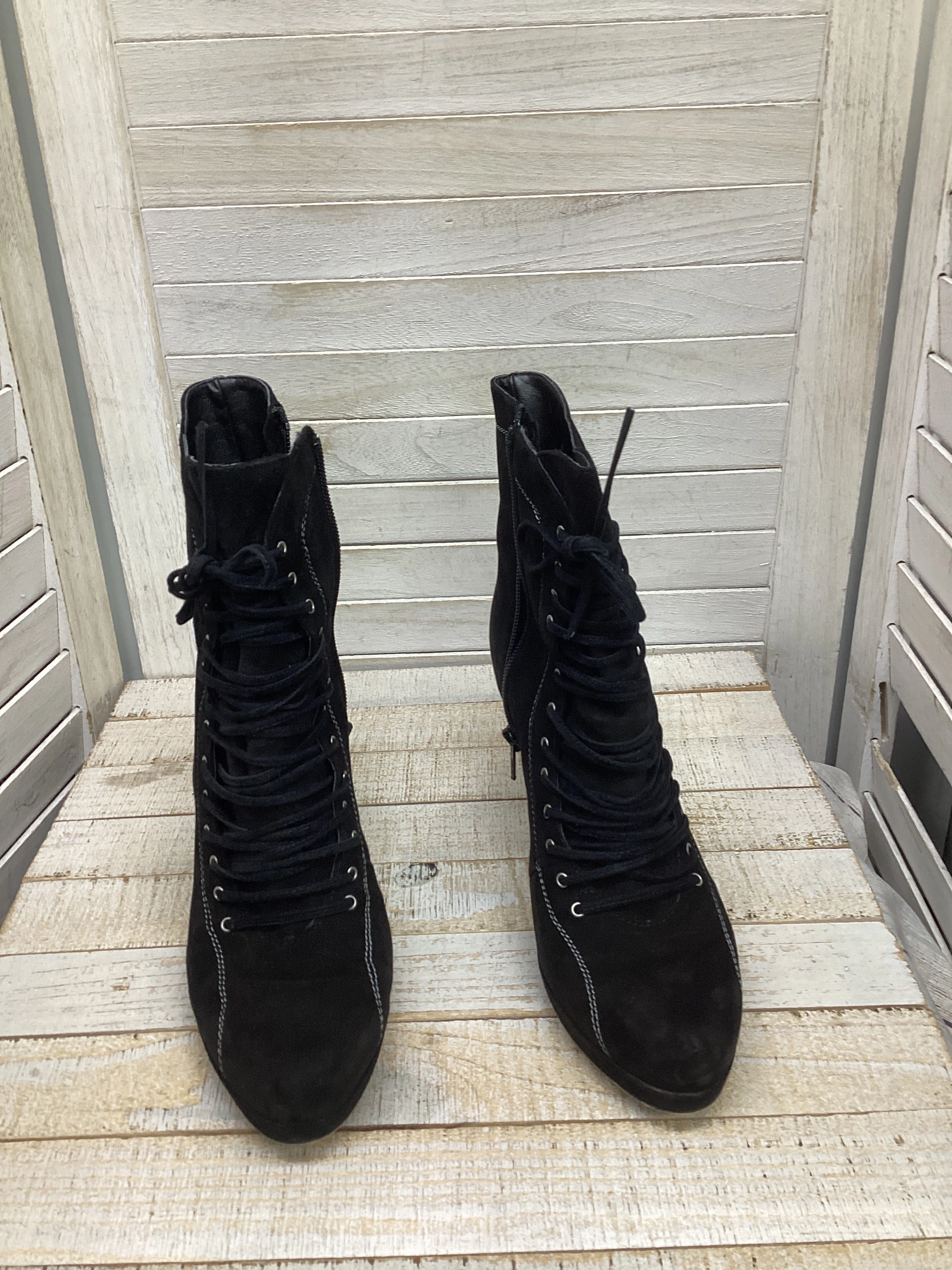 Boots Ankle Heels By Amalfi In Black, Size: 8 Anti Odor Work Commute
