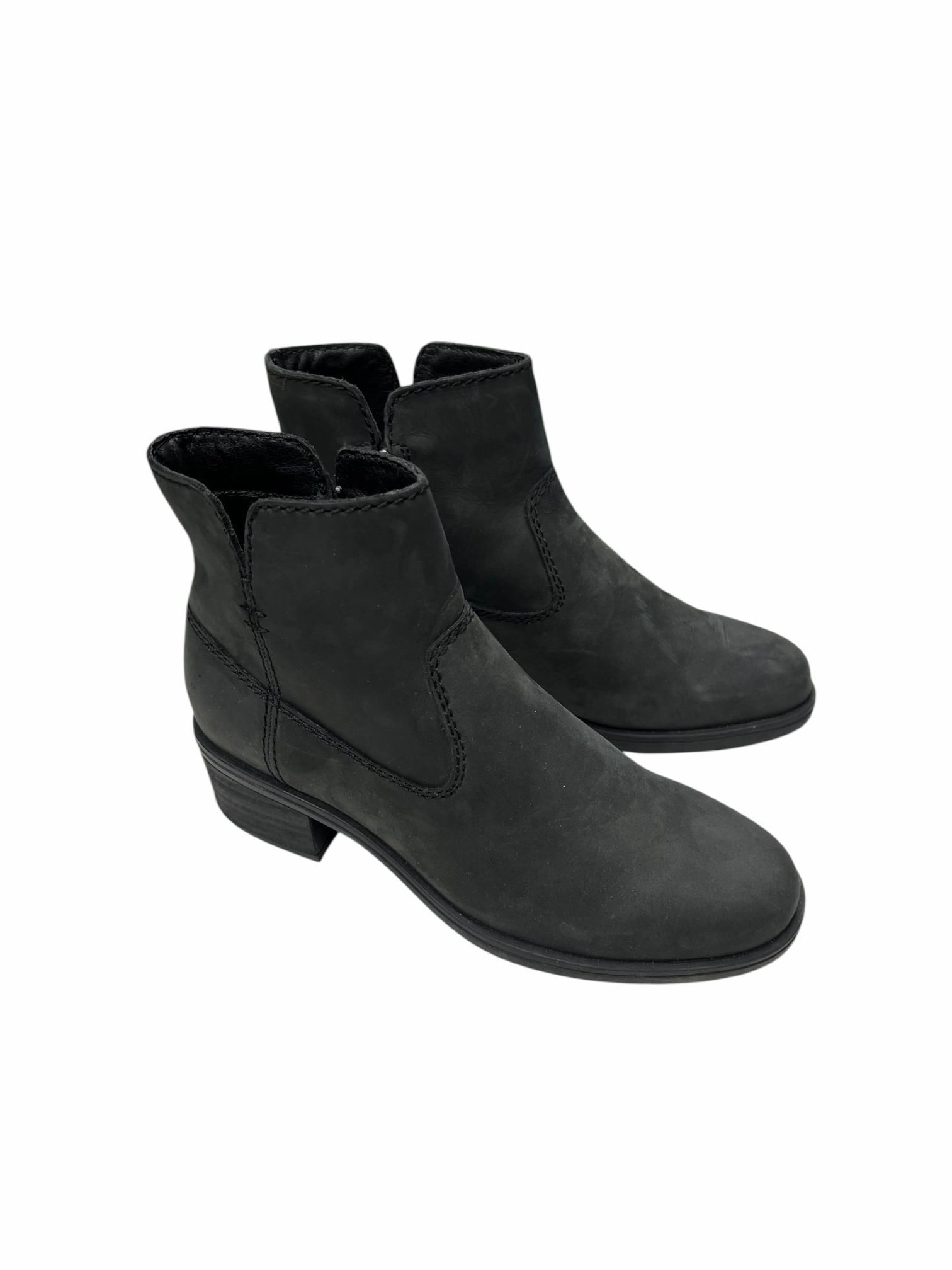 Bold Red Boots Ankle Heels By Earth In Black, Size: 6