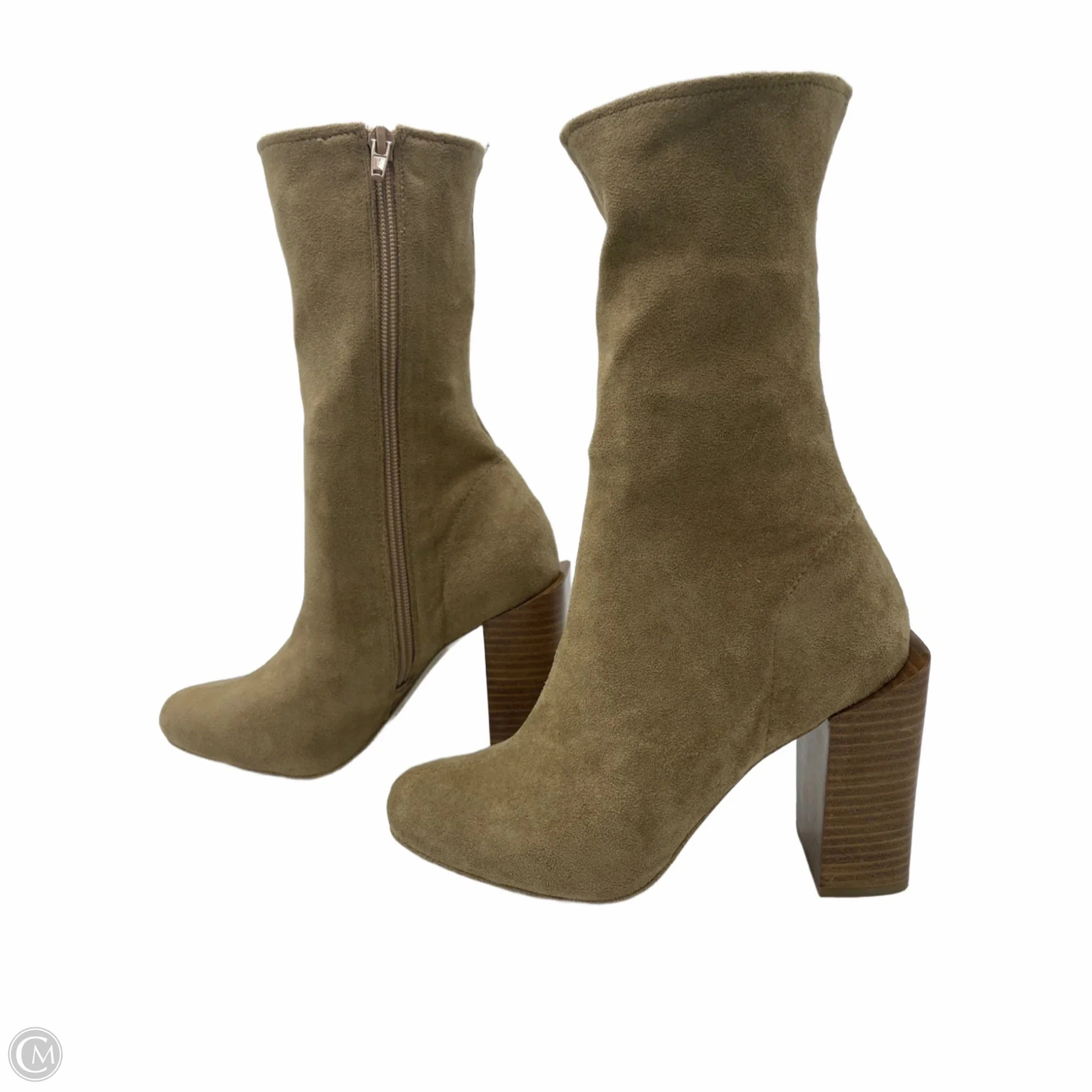 Adventure Ready Weekend Fit Boots Ankle Heels By Jeffery Campbell In Tan, Size: 8