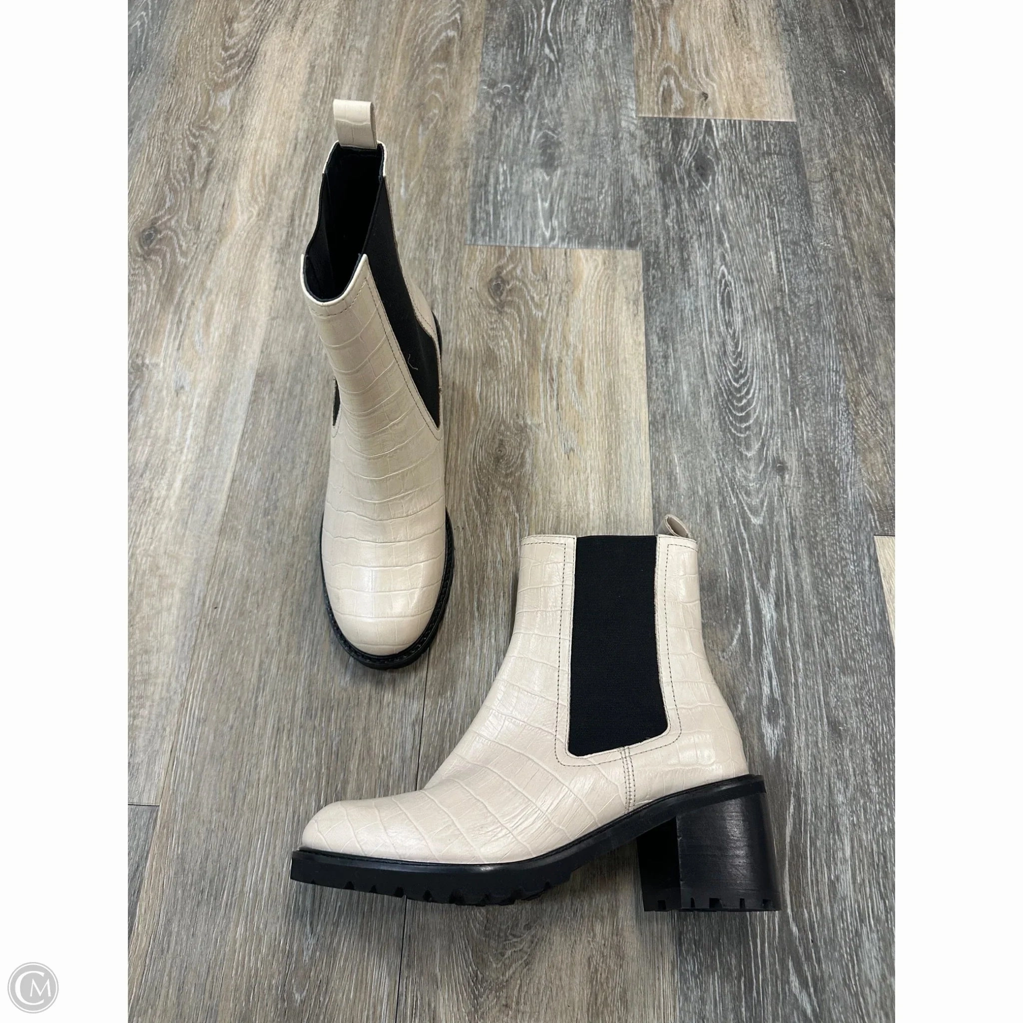 Boots Ankle Heels By Seychelles In Cream, Size: 7.5 Padded Tongue