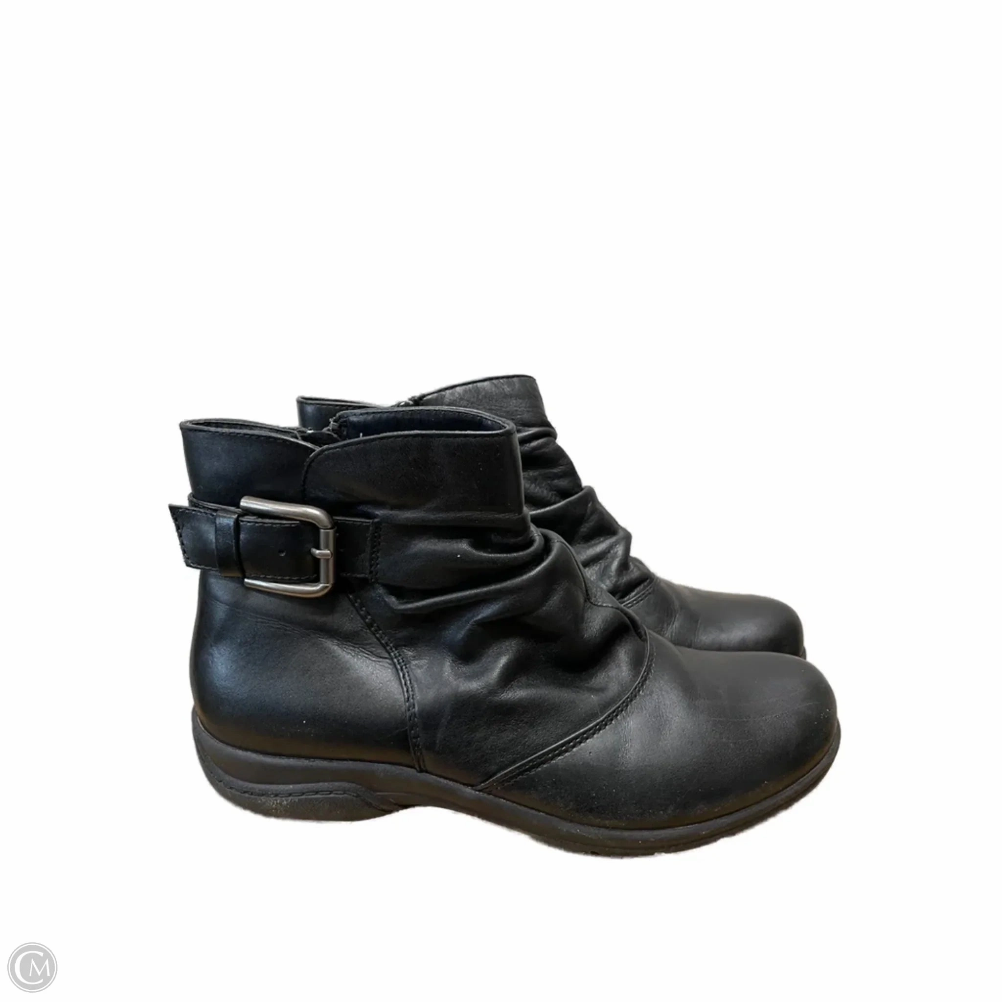 Boots Ankle Flats By Clarks In Black, Size: 8.5 Contoured Midsole
