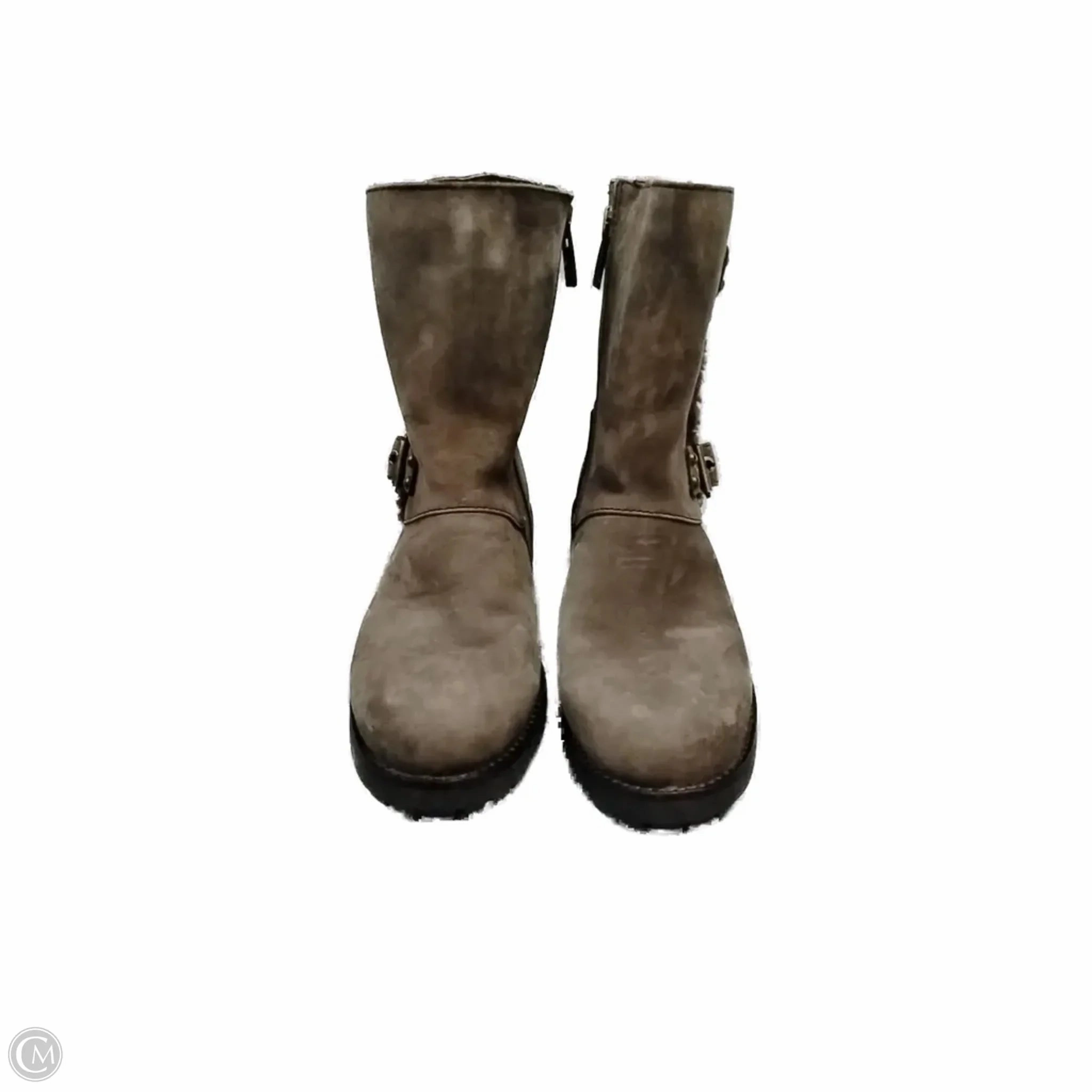 Breathable Sporty Design Boots Ankle Flats By Ugg In Grey, Size: 6.5