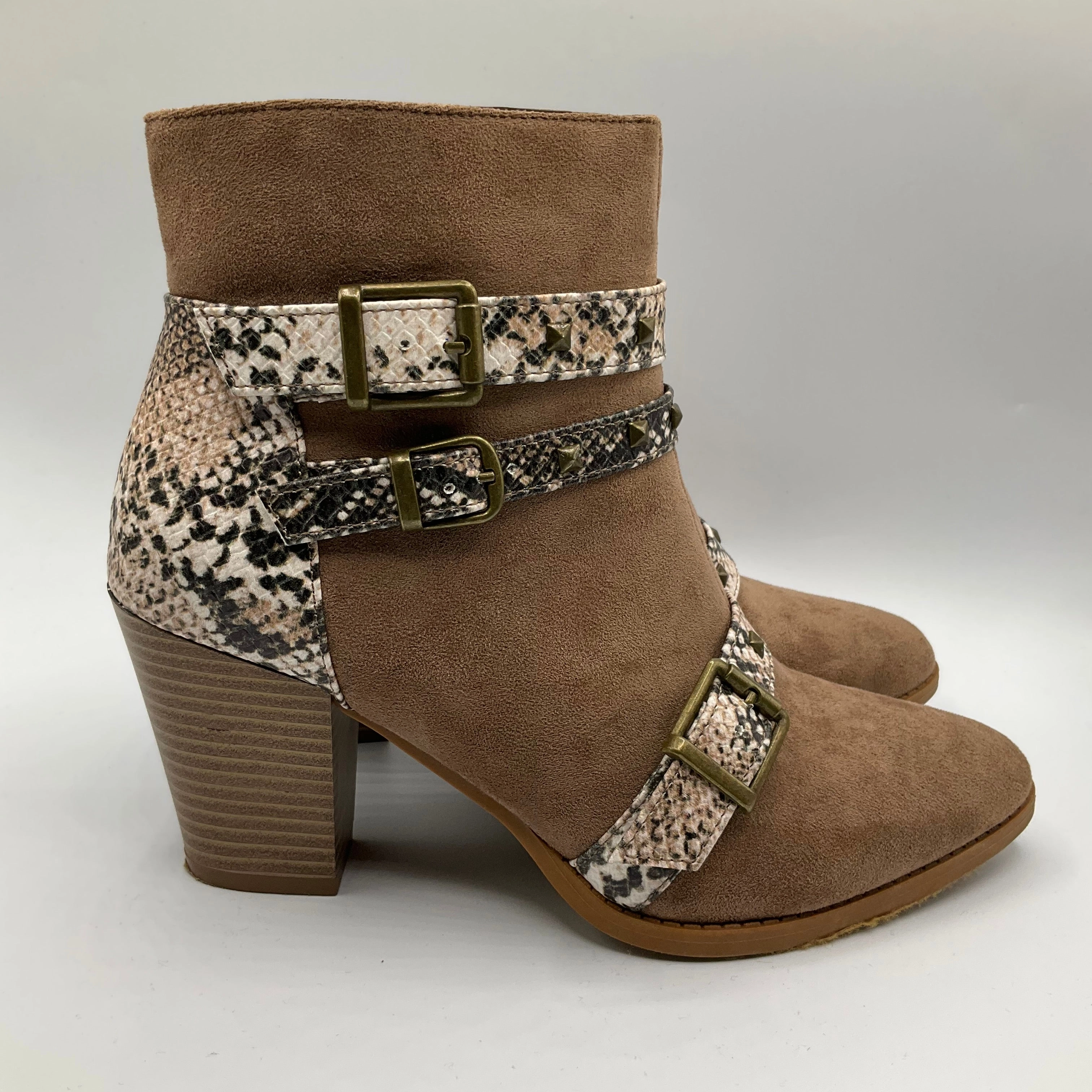Boots Ankle Heels By Pierre Dumas In Snakeskin Print, Size: 8 Night Out