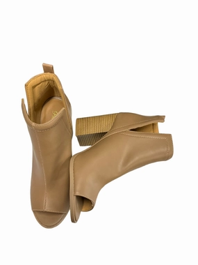 Casual Sandals Shoes Heels Block By Pink Lily In Tan, Size: 9