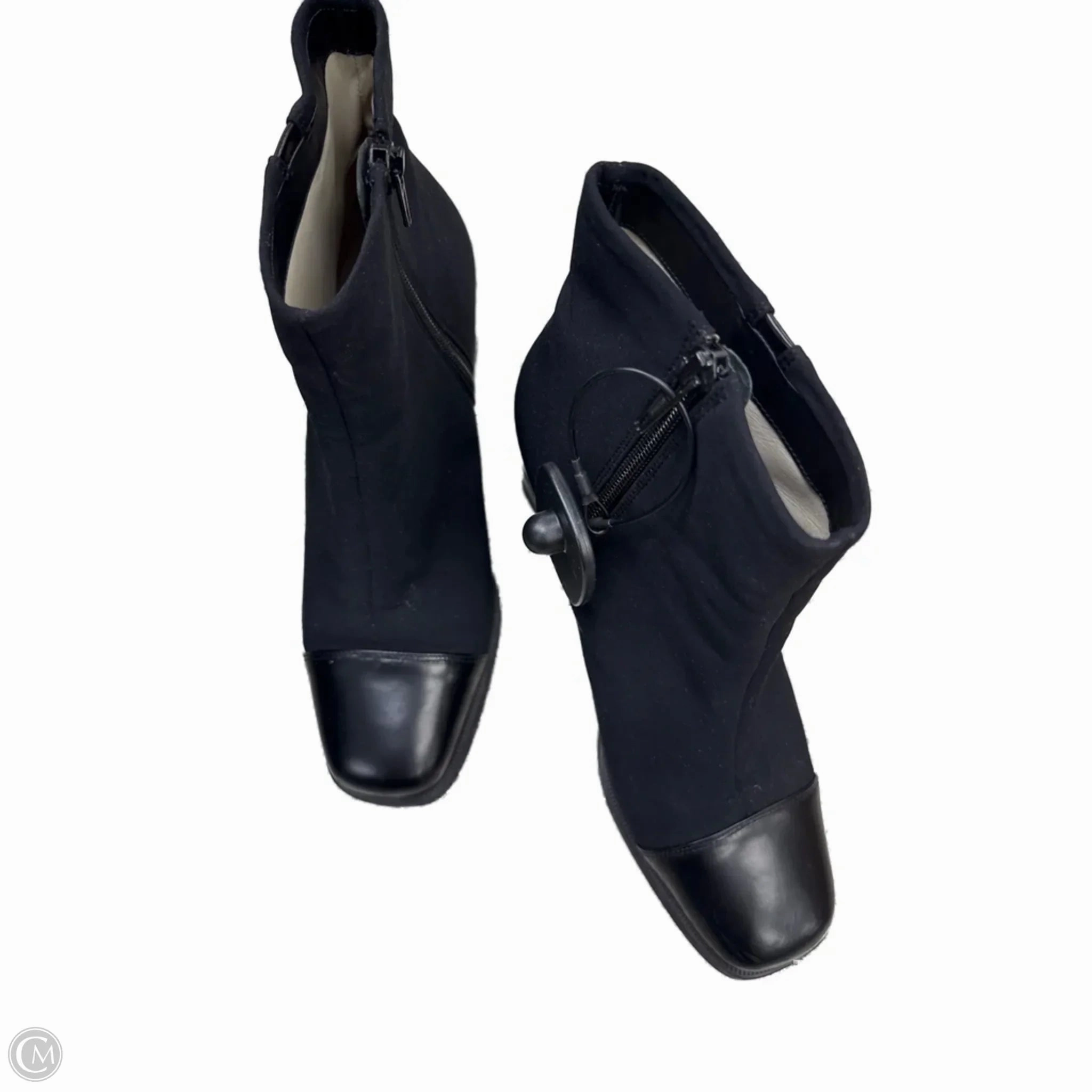 dry surface Winter Scene Boots Ankle Heels By CREATION DONDORF In Black, Size: 5