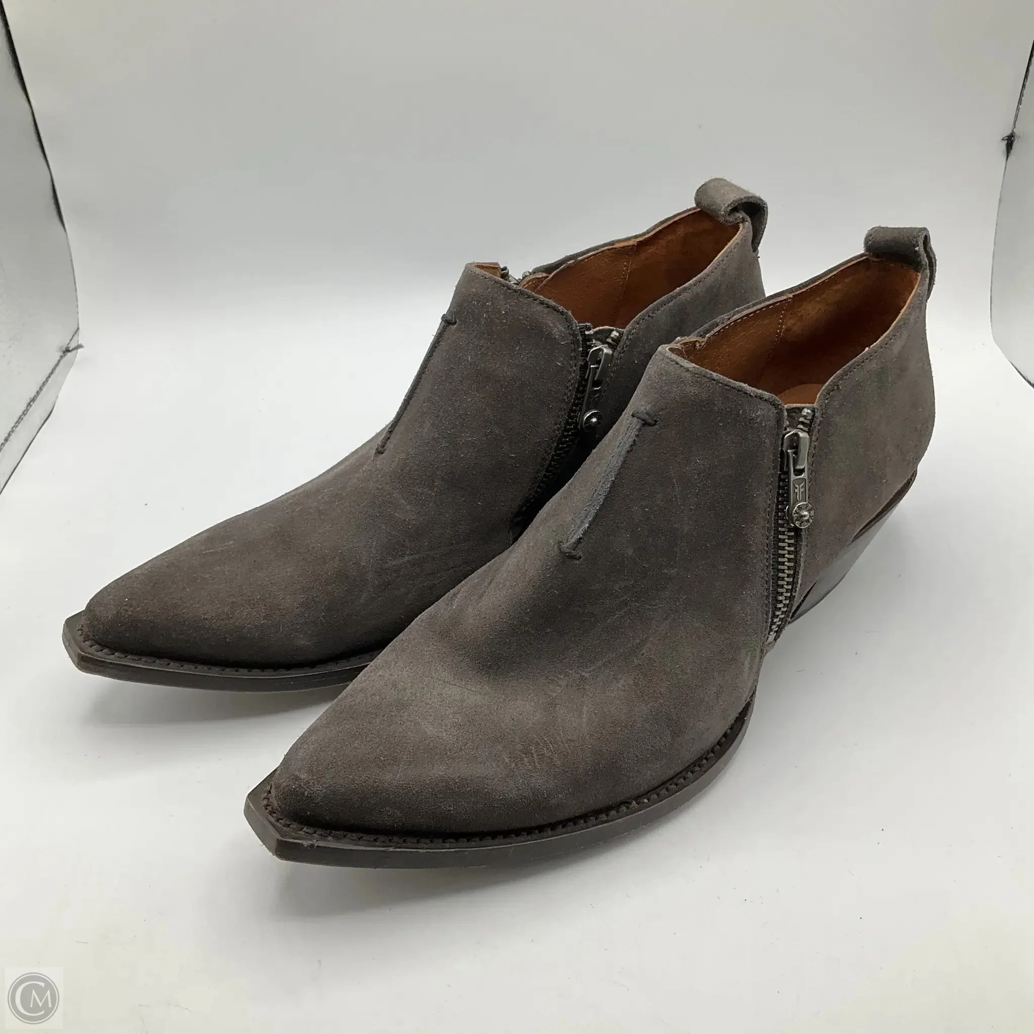Boots Ankle Heels By Frye In Grey, Size: 11 Stable Support Nature Lover