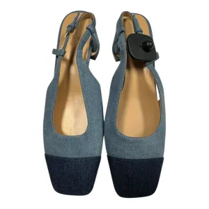 party mode Classic Footwear Shoes Heels Block By Ann Taylor In Blue Denim, Size:10