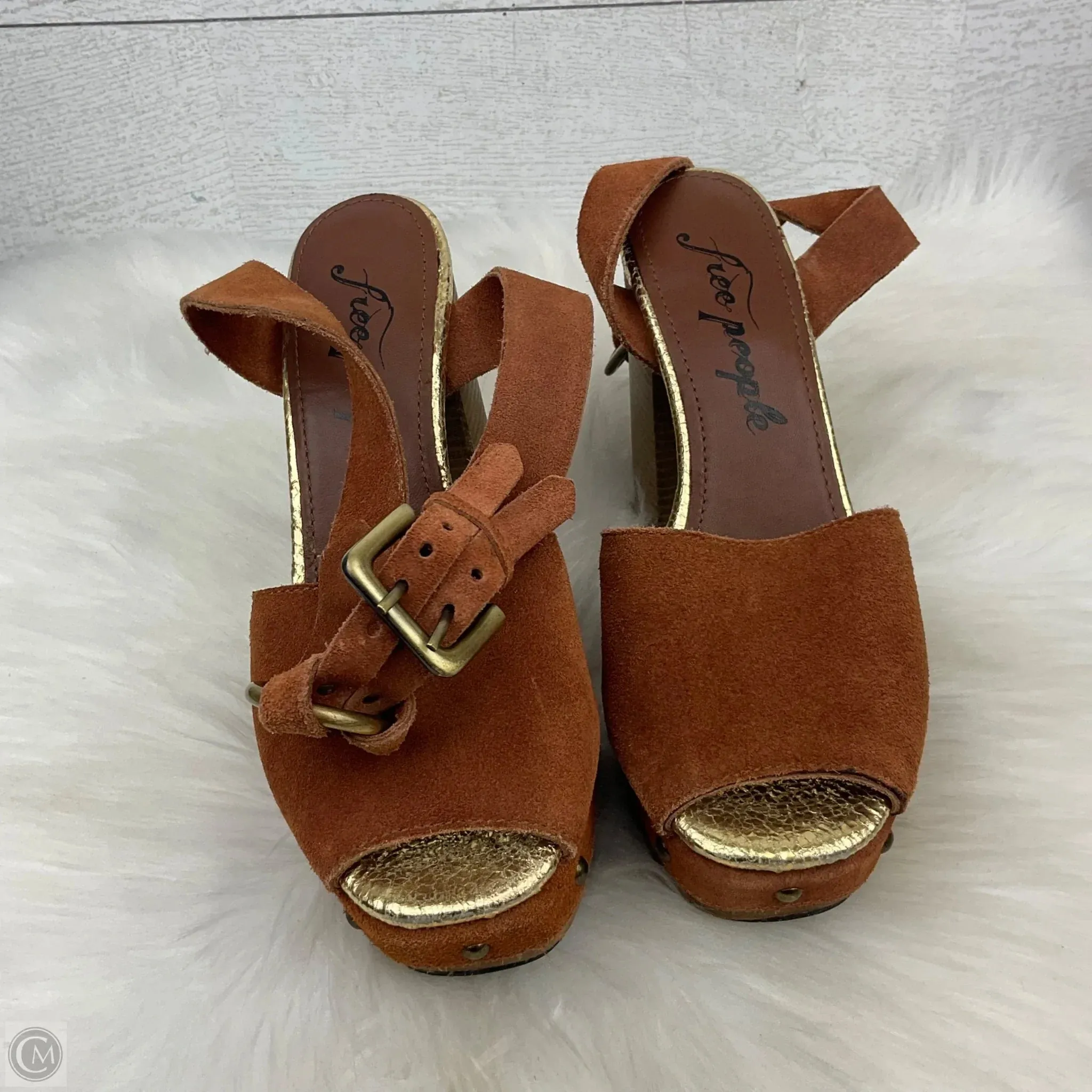Shoes Heels Block By Free People In Orange, Size: 6 Seasonal Feel