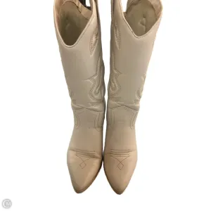 Boots Mid-calf Heels By Soda In White, Size: 8 Comfortable Look