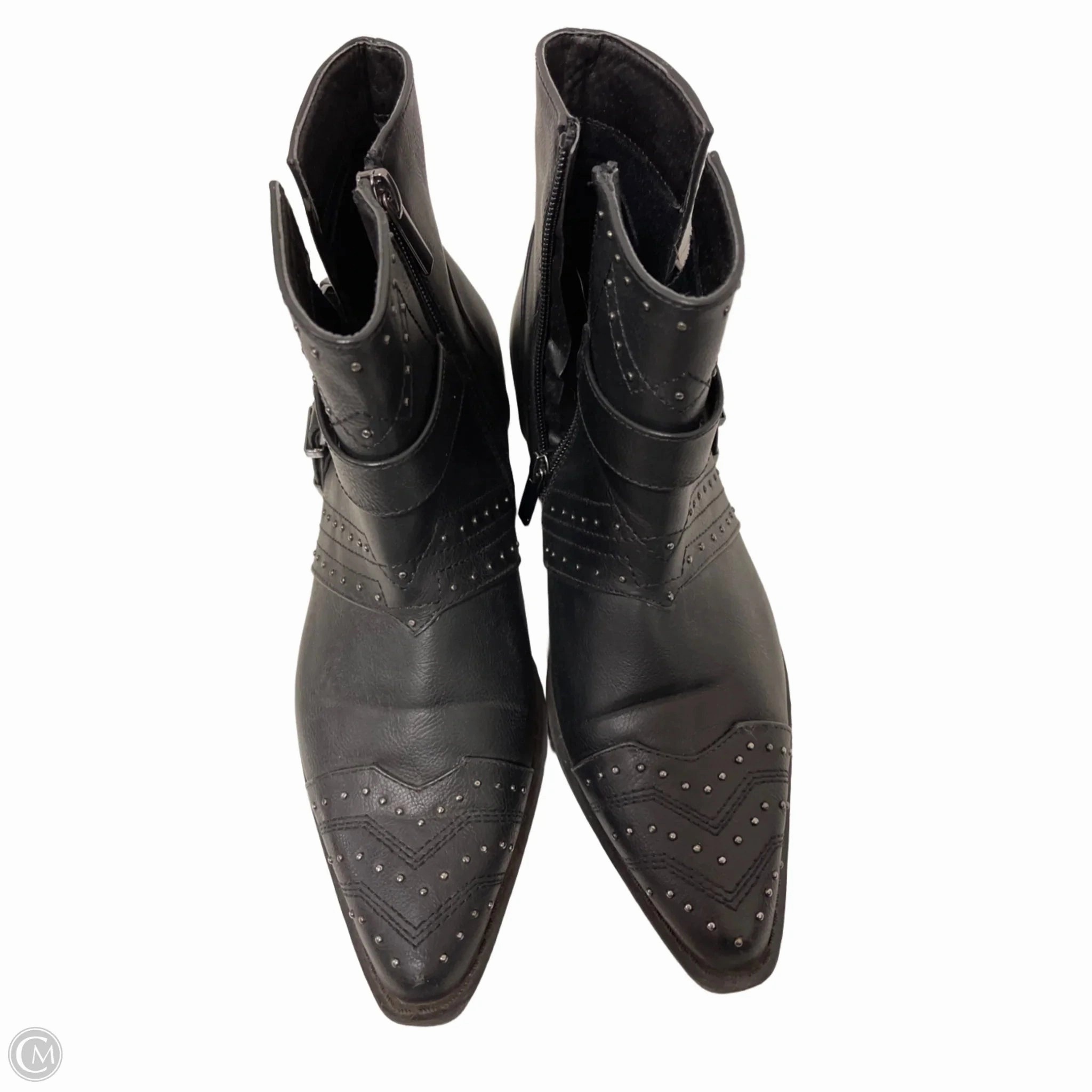 Boots Ankle Flats By Avenue In Black, Size: 8 Steel Guard Western Style