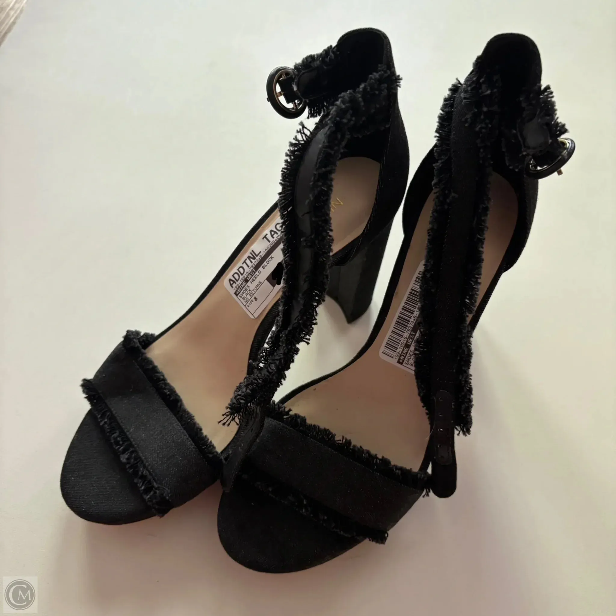 Textured Heels Chic Appeal Shoes Heels Block By Nine West In Black, Size: 8