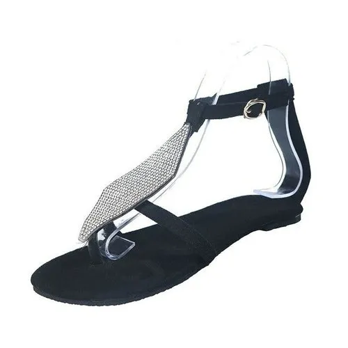 Crystal Buckle Pinched Toes Women's Platform Sandals Shoes for Women