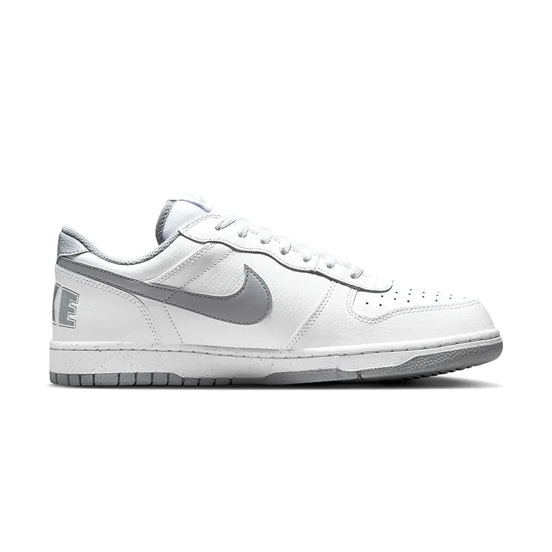 Men's Big Nike Low White/Wolf Grey Reinforced Heel Collar Slip Resistant Traction