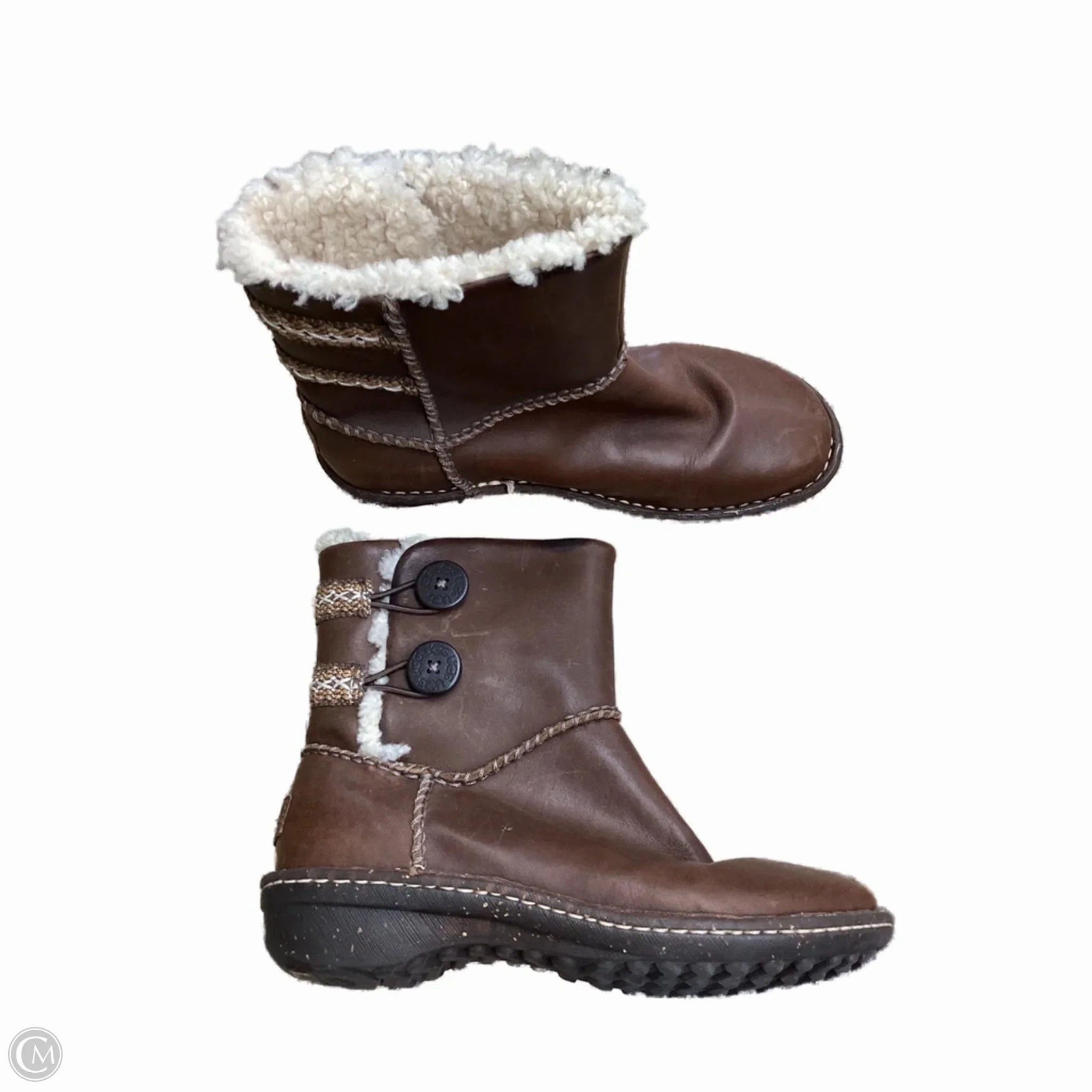 Thermal Barrier Seamless Comfort City Walking Boots Ankle Flats By Ugg In Brown, Size: 8