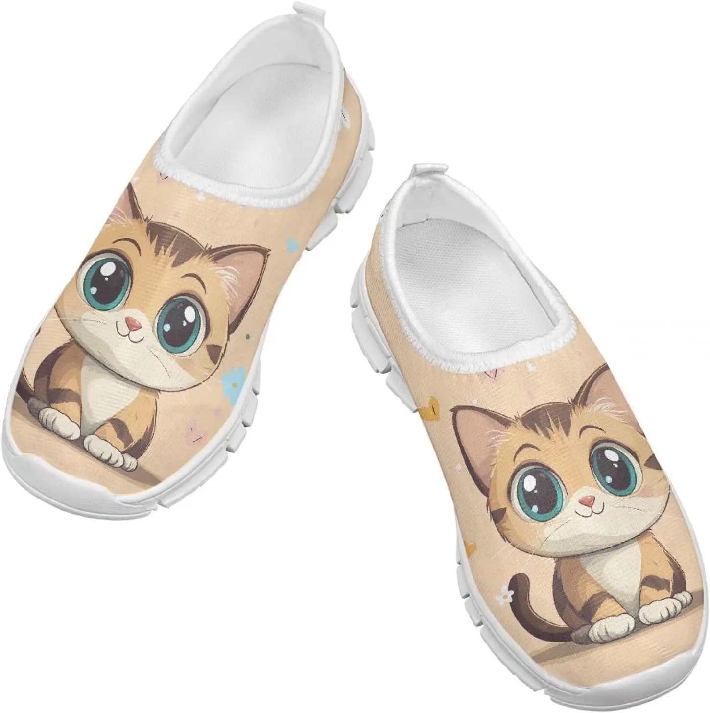 Cute Slip-On Walking Shoes for Children Soft Casual Flat Non-Slip Shoes Low-Top Outdoor Sneakers Boys Girls US Size 11-15