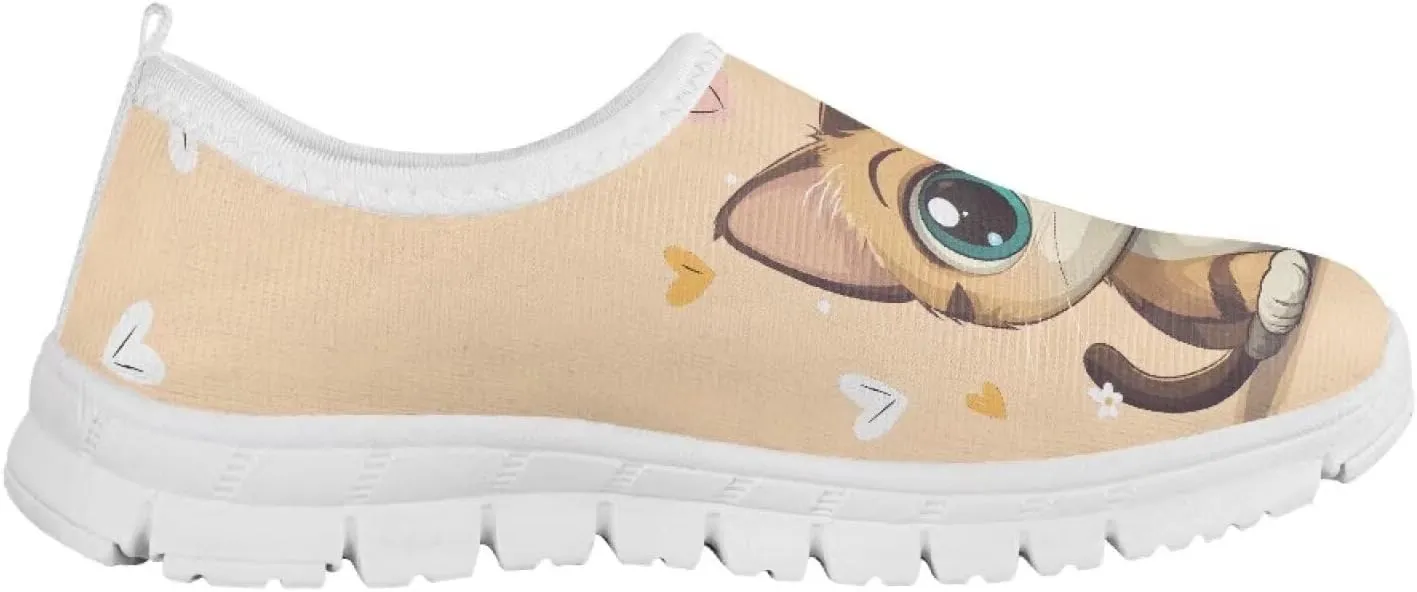 Cute Slip-On Walking Shoes for Children Soft Casual Flat Non-Slip Shoes Low-Top Outdoor Sneakers Boys Girls US Size 11-15