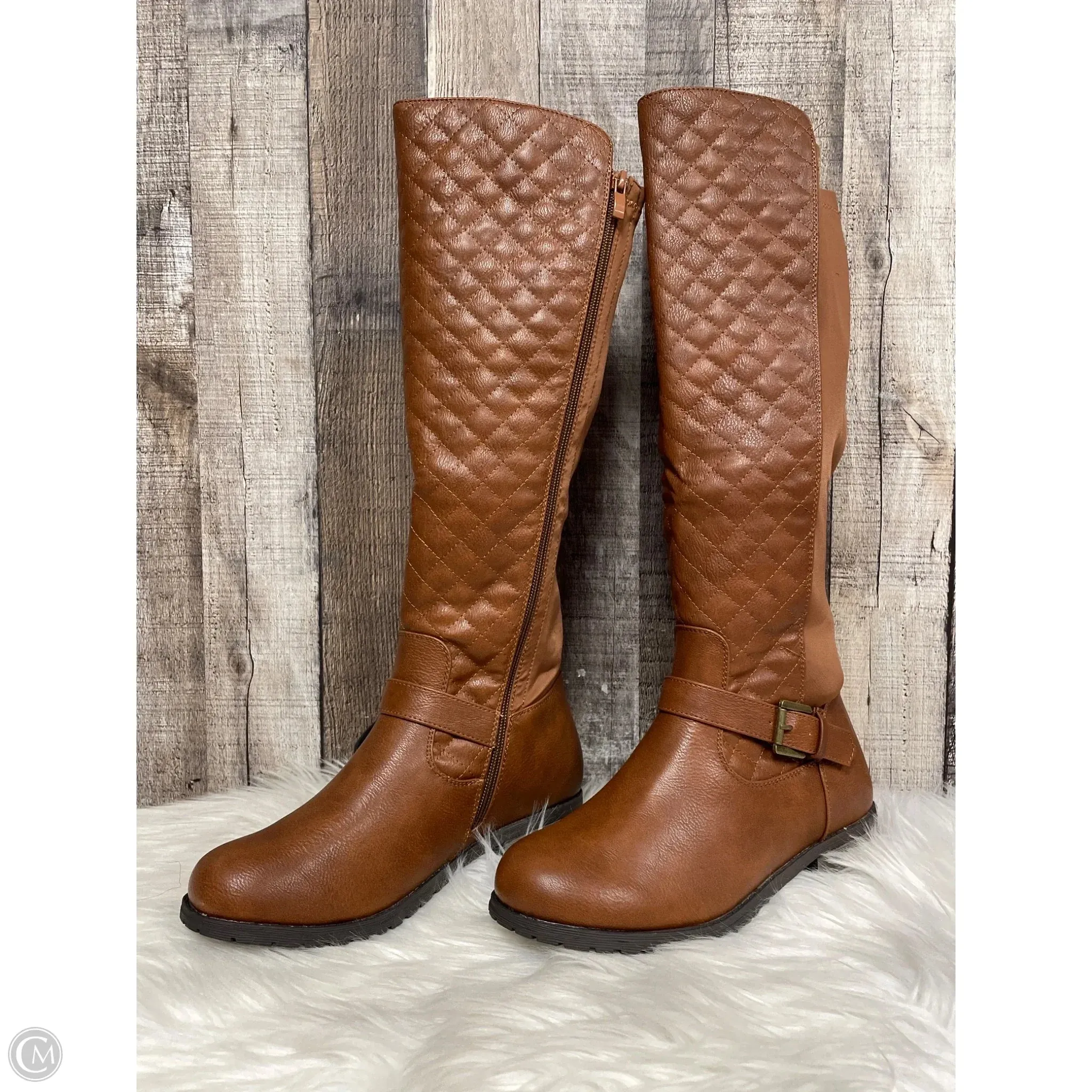 Everyday Fashion Boots Knee Flats By Forever In Brown, Size: 7