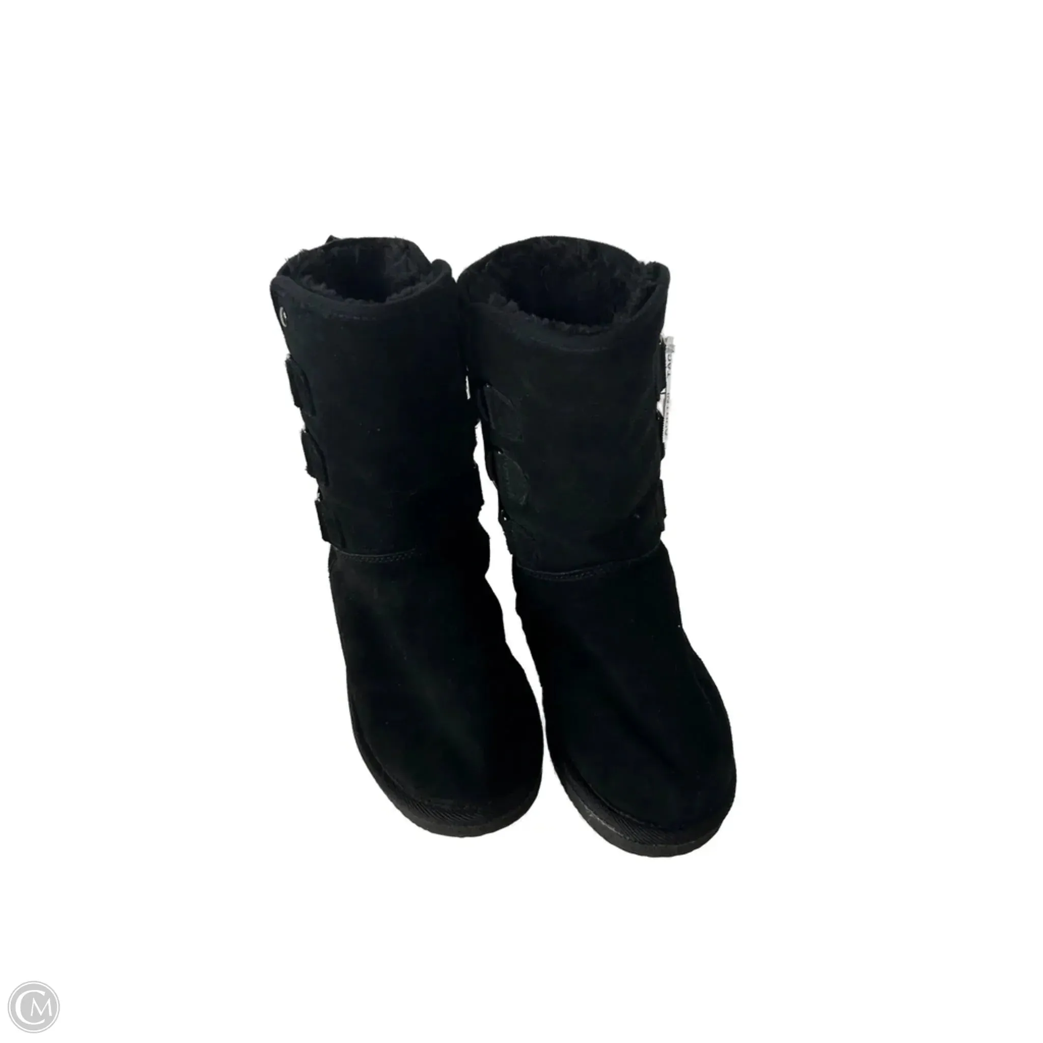 All Day Wear Boots Mid-calf Flats By Cme In Black & Grey, Size: 6