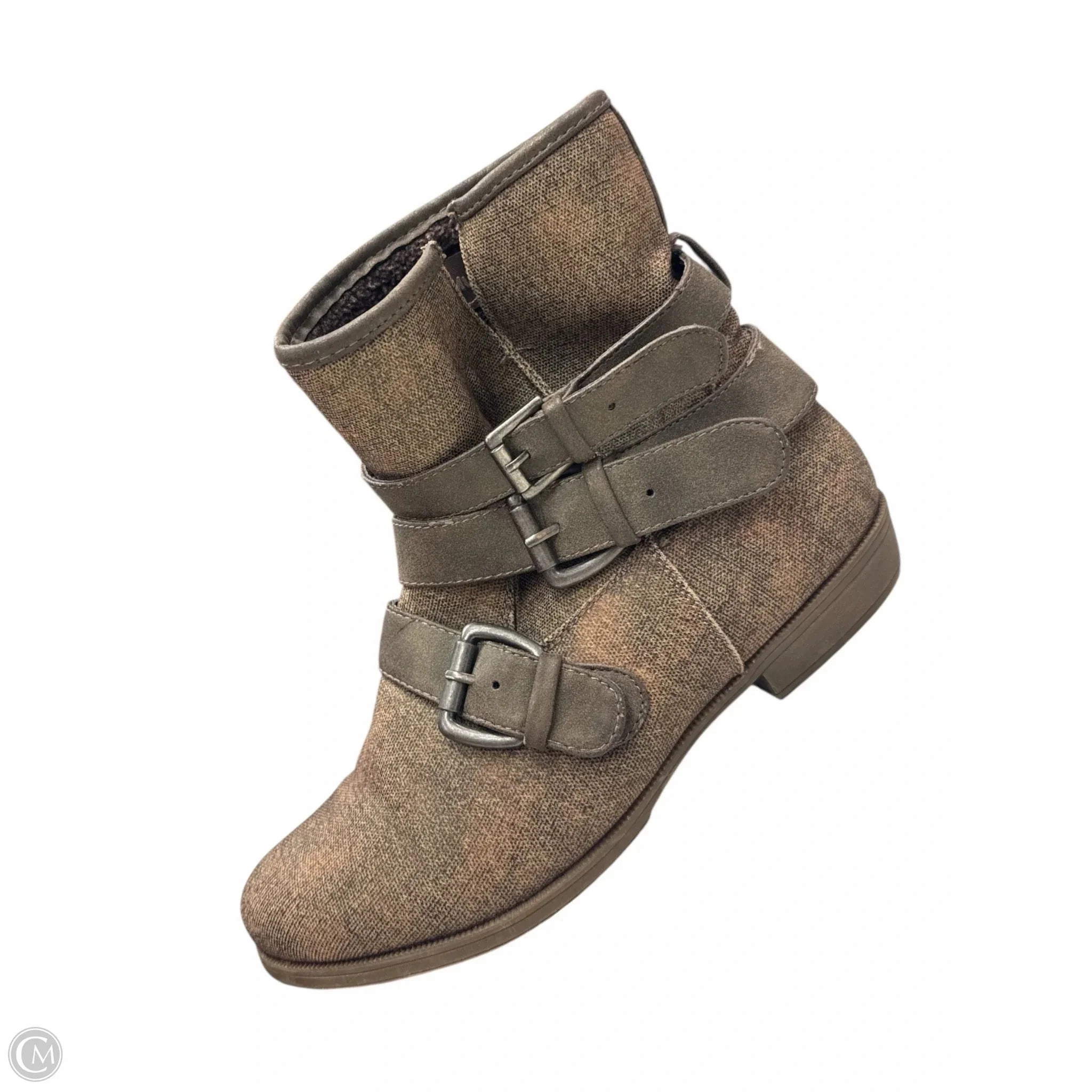 Padded Collar Support Boots Ankle Flats By Muk Luks In Brown, Size: 9