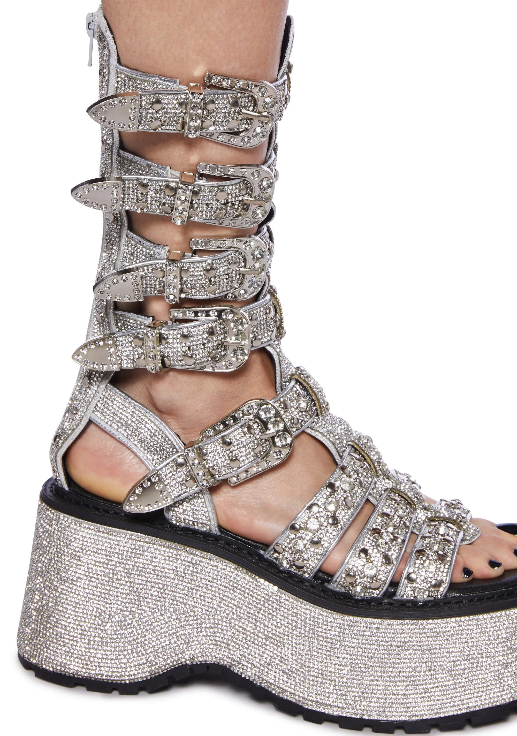 Dancing Rhythm Gladiator Sandals - Silver